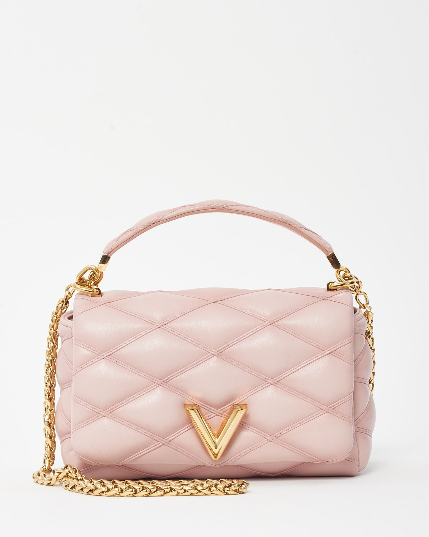 Louis Vuitton Rosabella Pink Lambskin Leather GO-14 MM Chain Shoulder Bag