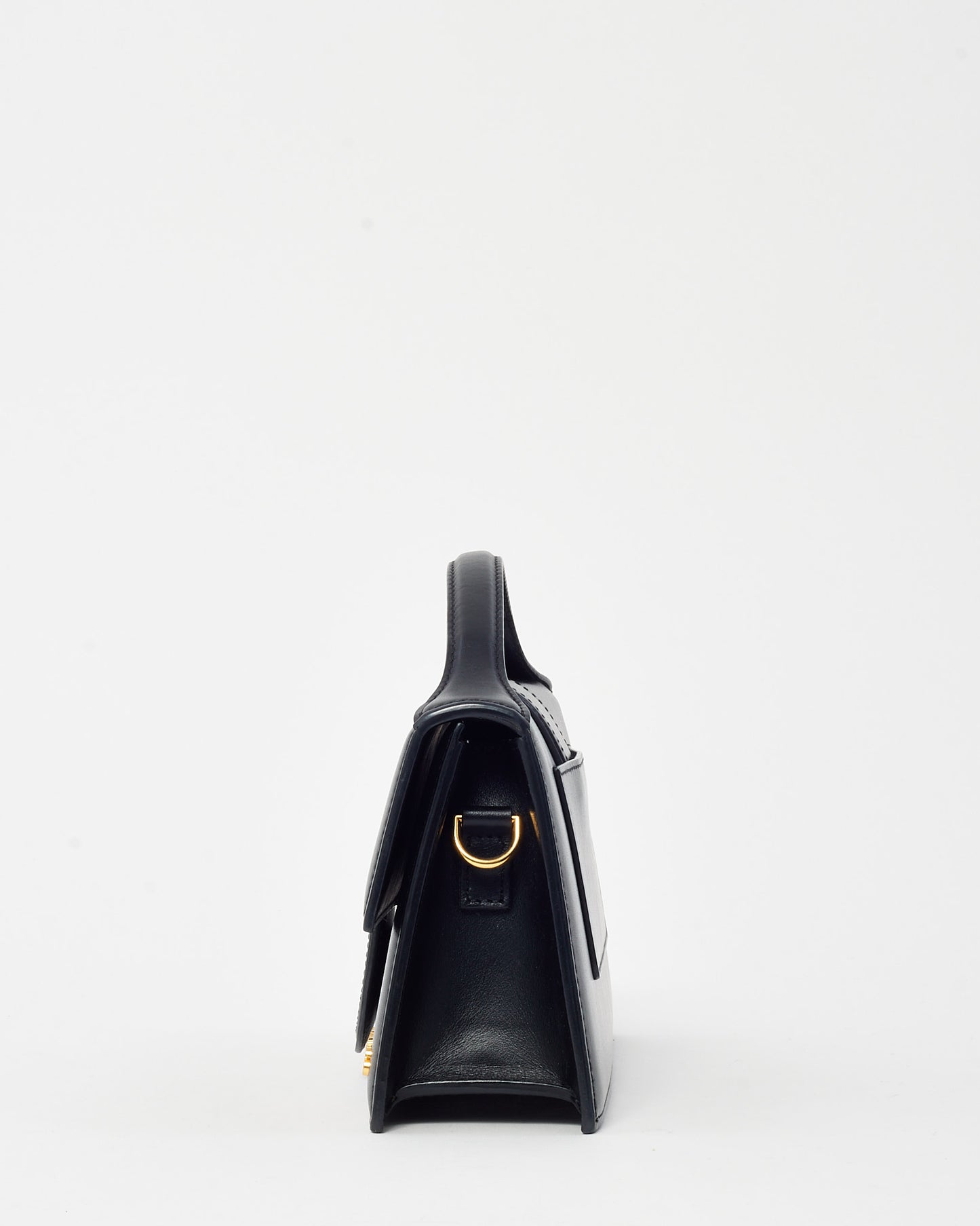 Jacquemus Black Leather Le Grand Bambino Bag with Strap