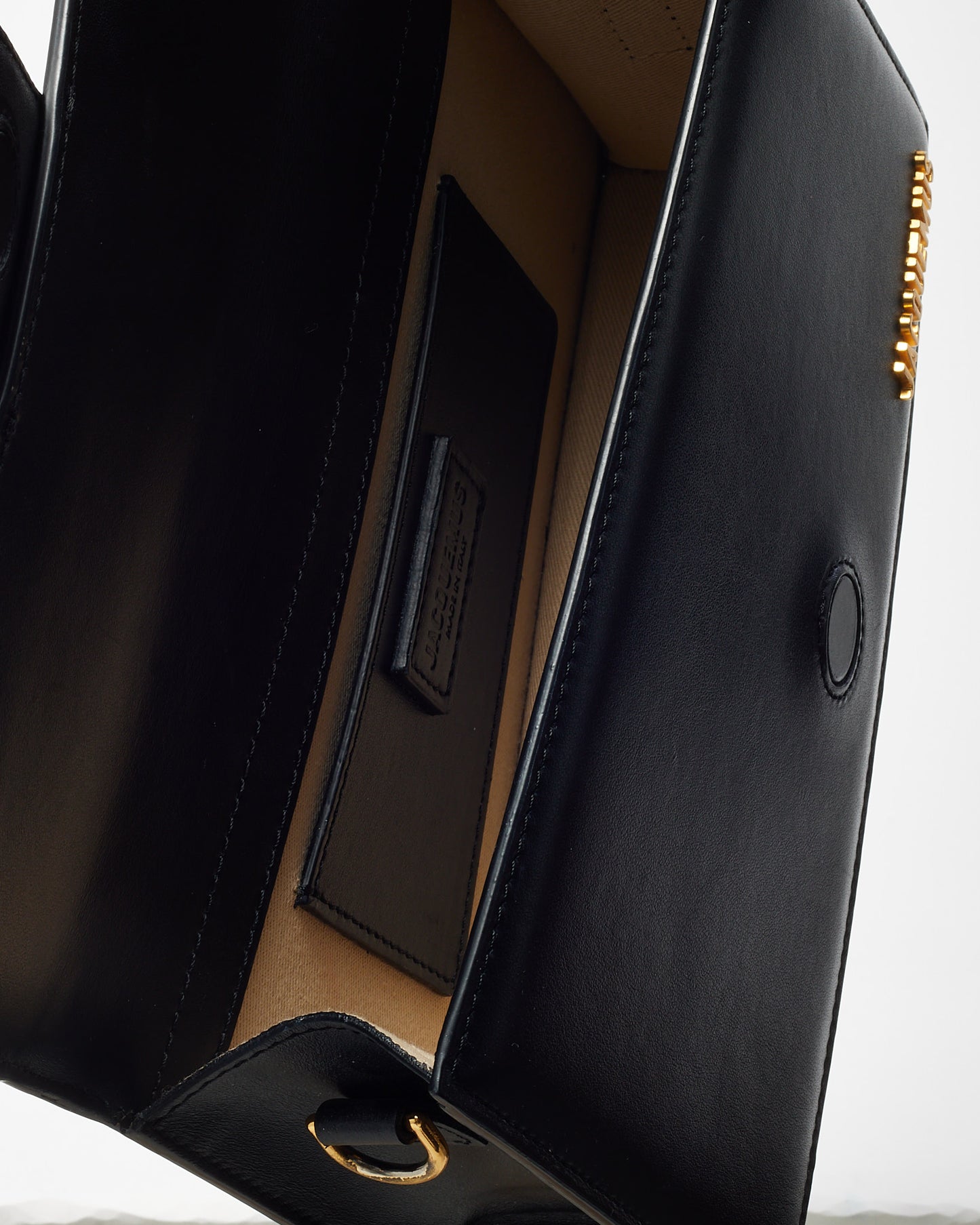 Jacquemus Black Leather Le Grand Bambino Bag with Strap