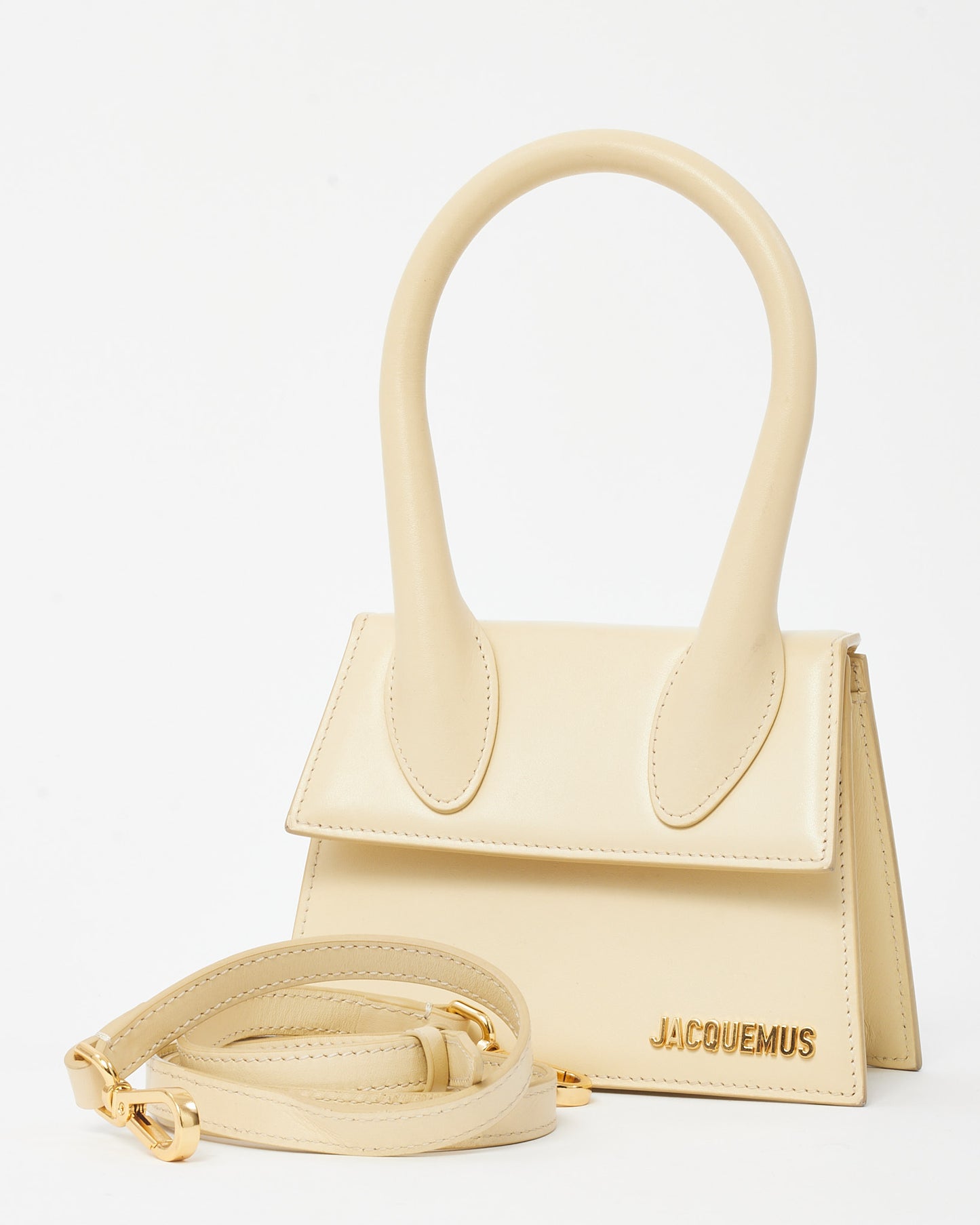 Jacquemus Beige Leather Le Chiquito Moyen Crossbody Bag