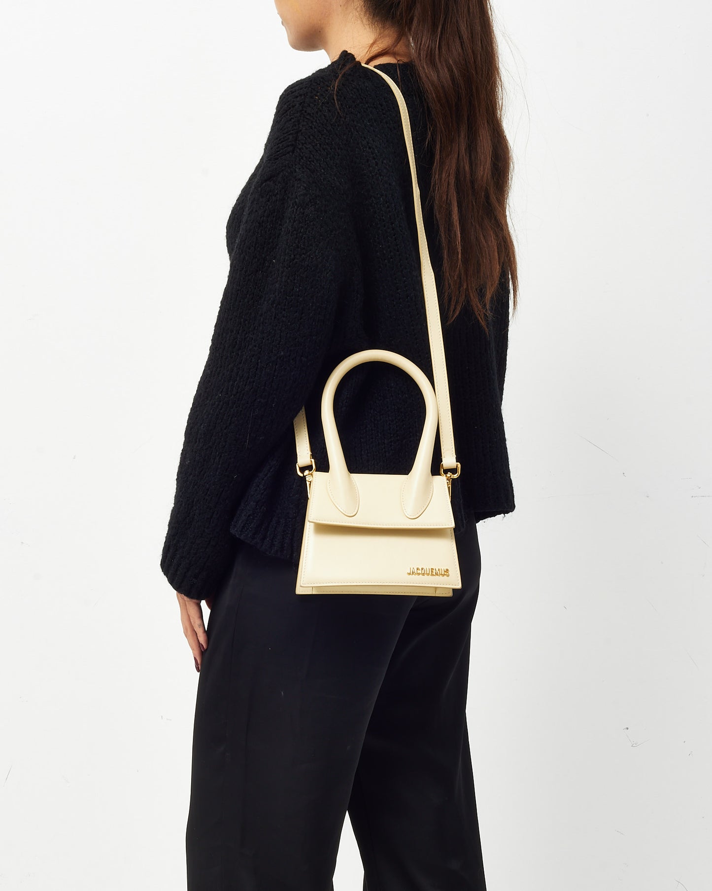 Jacquemus Beige Leather Le Chiquito Moyen Crossbody Bag