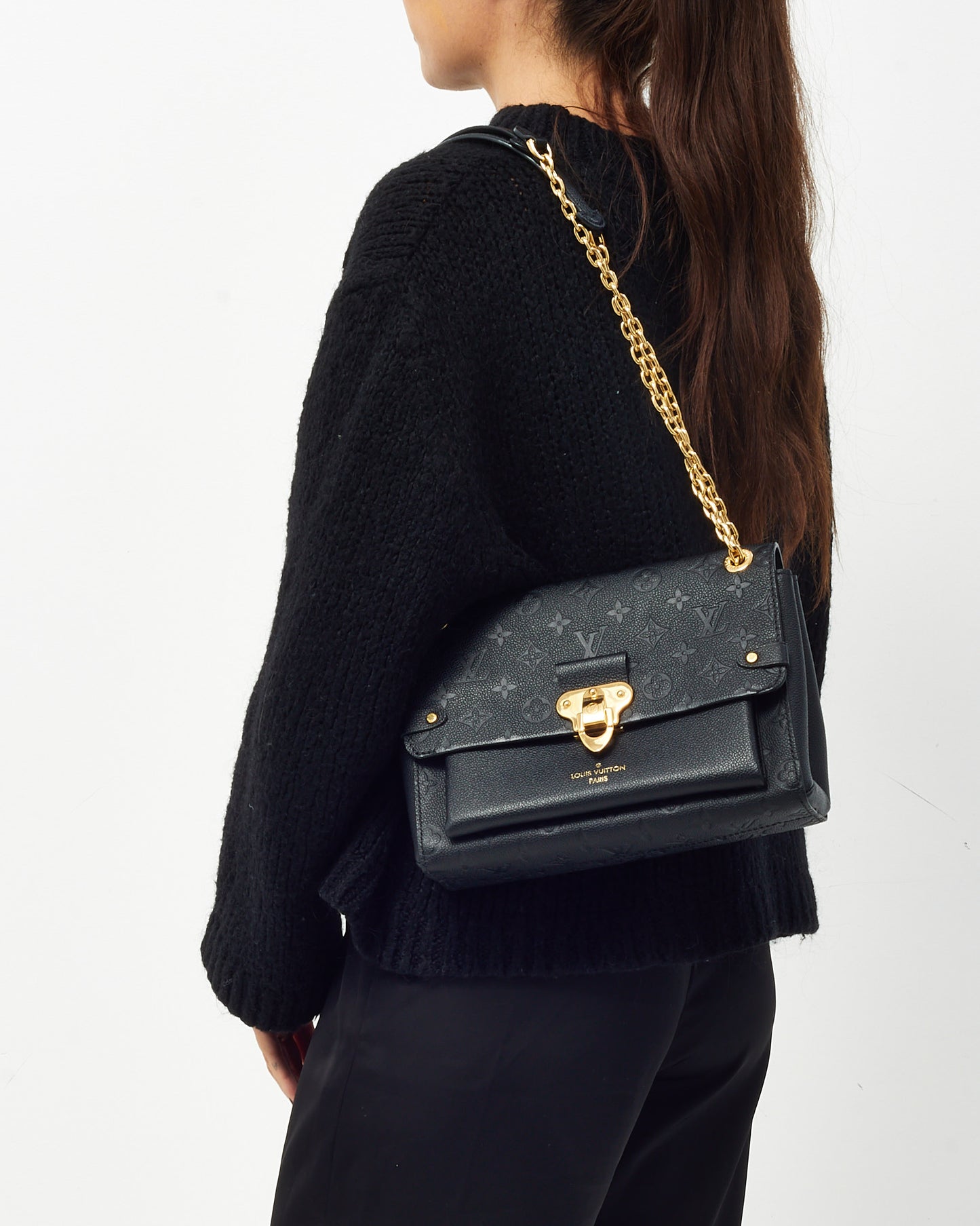 Louis Vuitton Black Monogram Empreinte Leather Vavin PM Shoulder Bag