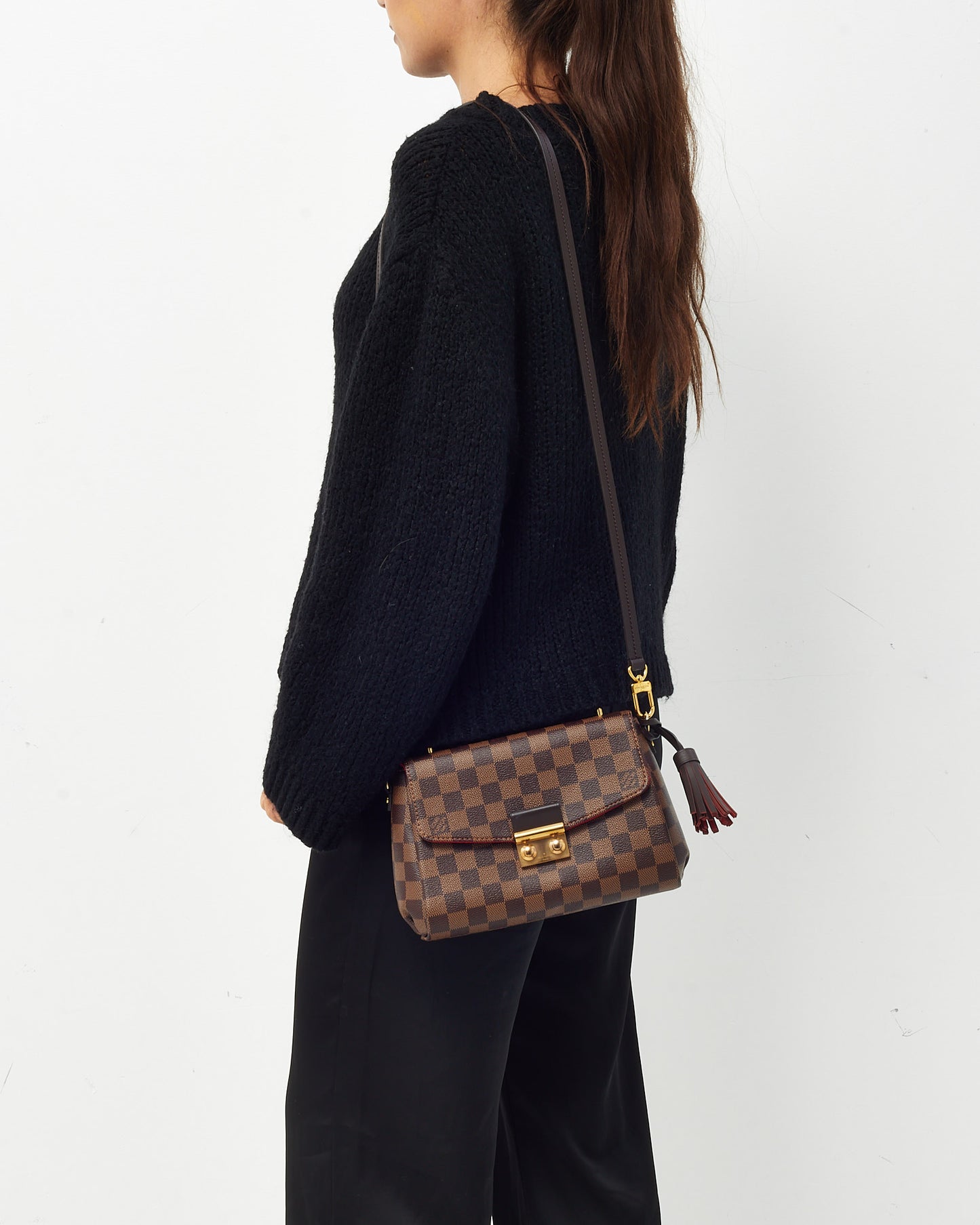 Louis Vuitton Damier Ebene Canvas Croisette Crossbody Bag