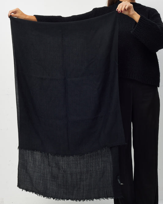 Gucci Black GG Monogram Jacquard Wool and Silk Blend Scarf