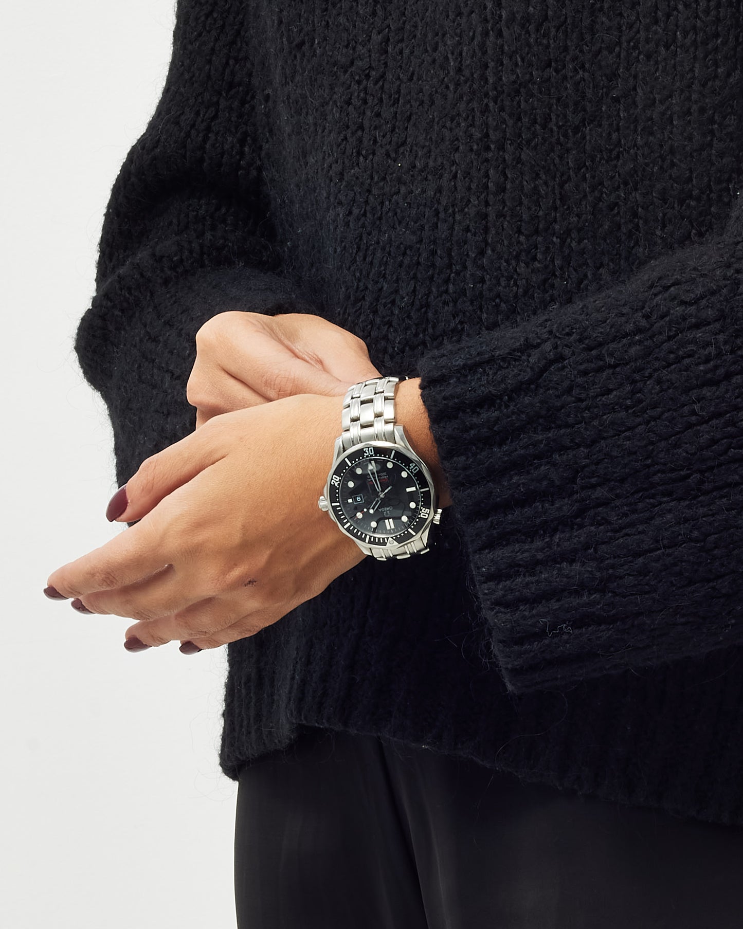 Omega Stainless Steel Black Face Seamaster 300m 41mm Watch