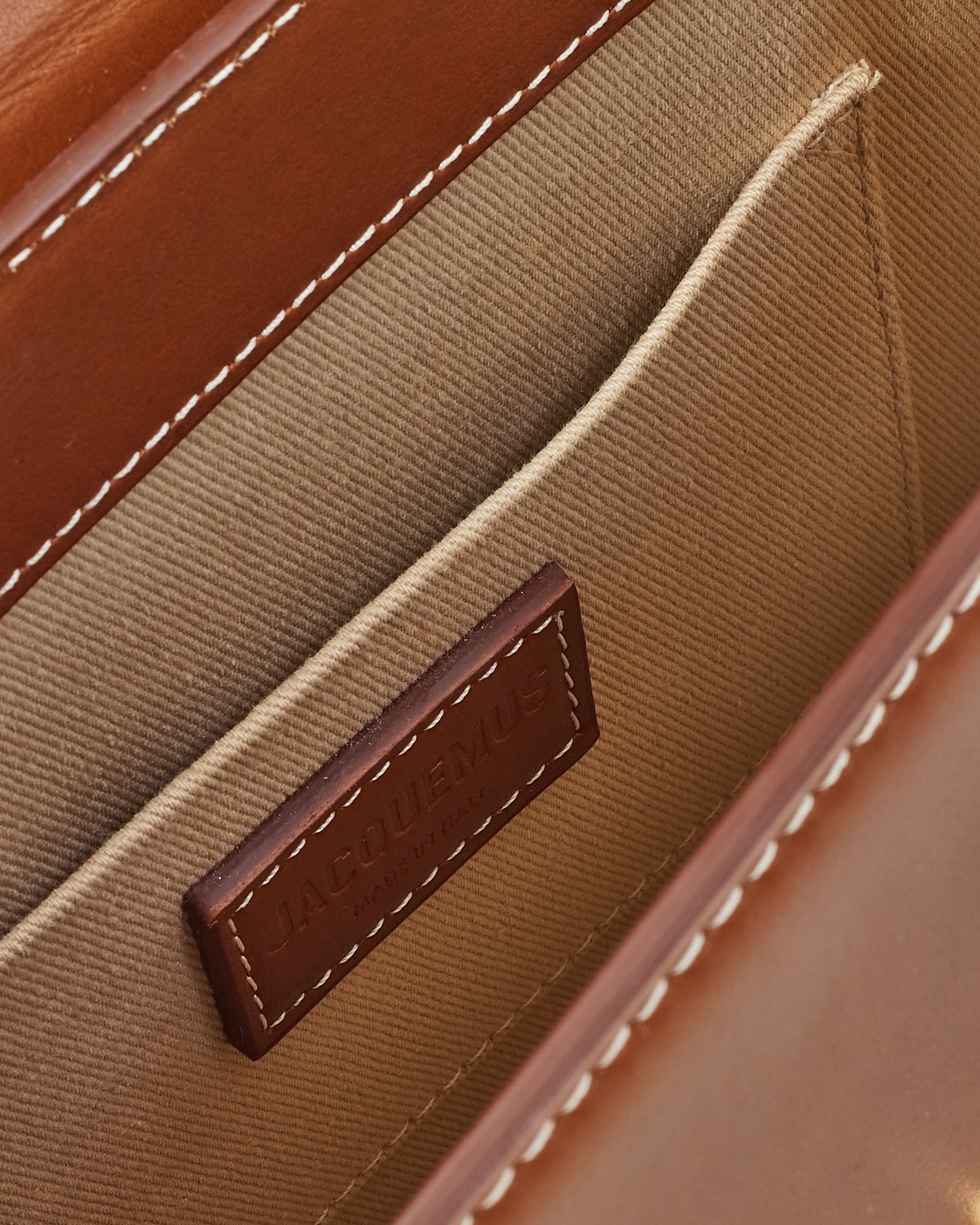 Jacquemus Brown Tan Leather "Le Grand Chiquito" Bag w/ Strap