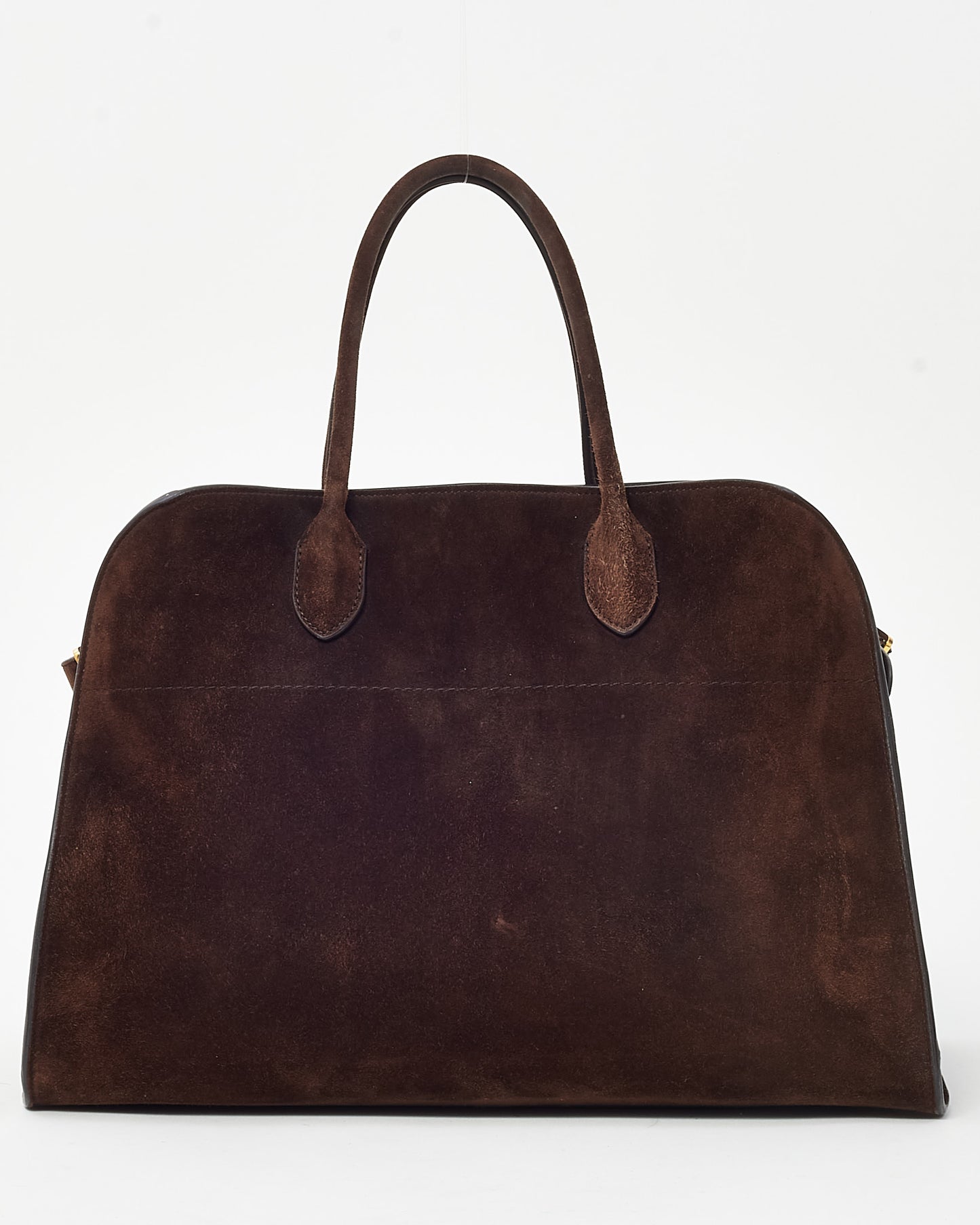 The Row Brown Suede Soft Margaux 15 Bag