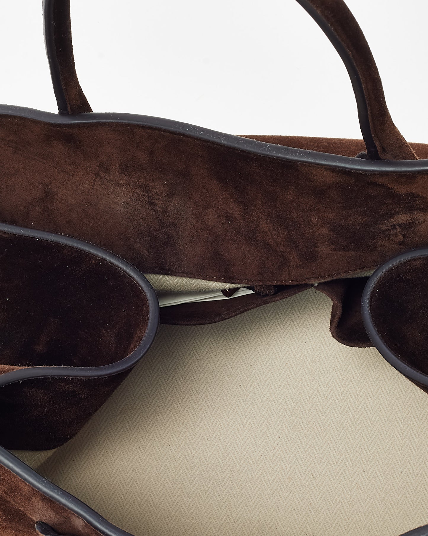 The Row Brown Suede Soft Margaux 15 Bag