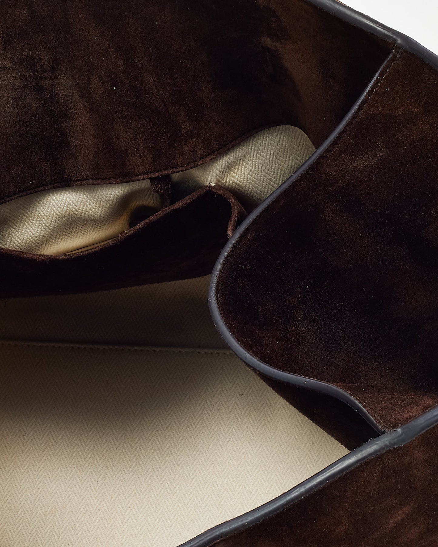 The Row Brown Suede Soft Margaux 15 Bag