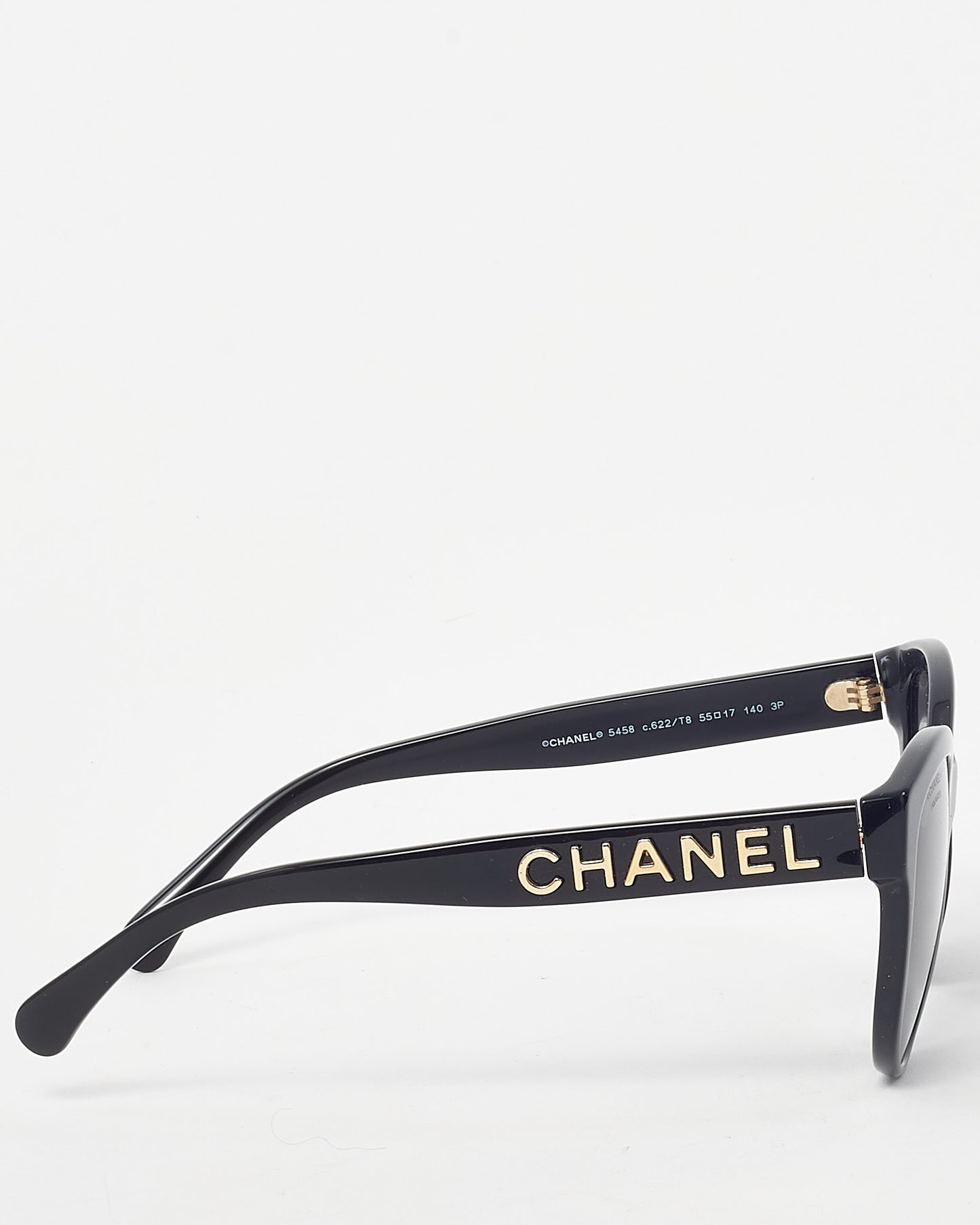 Chanel Black Acetate Gold CHANEL 5458 Butterfly Pantos Sunglasses