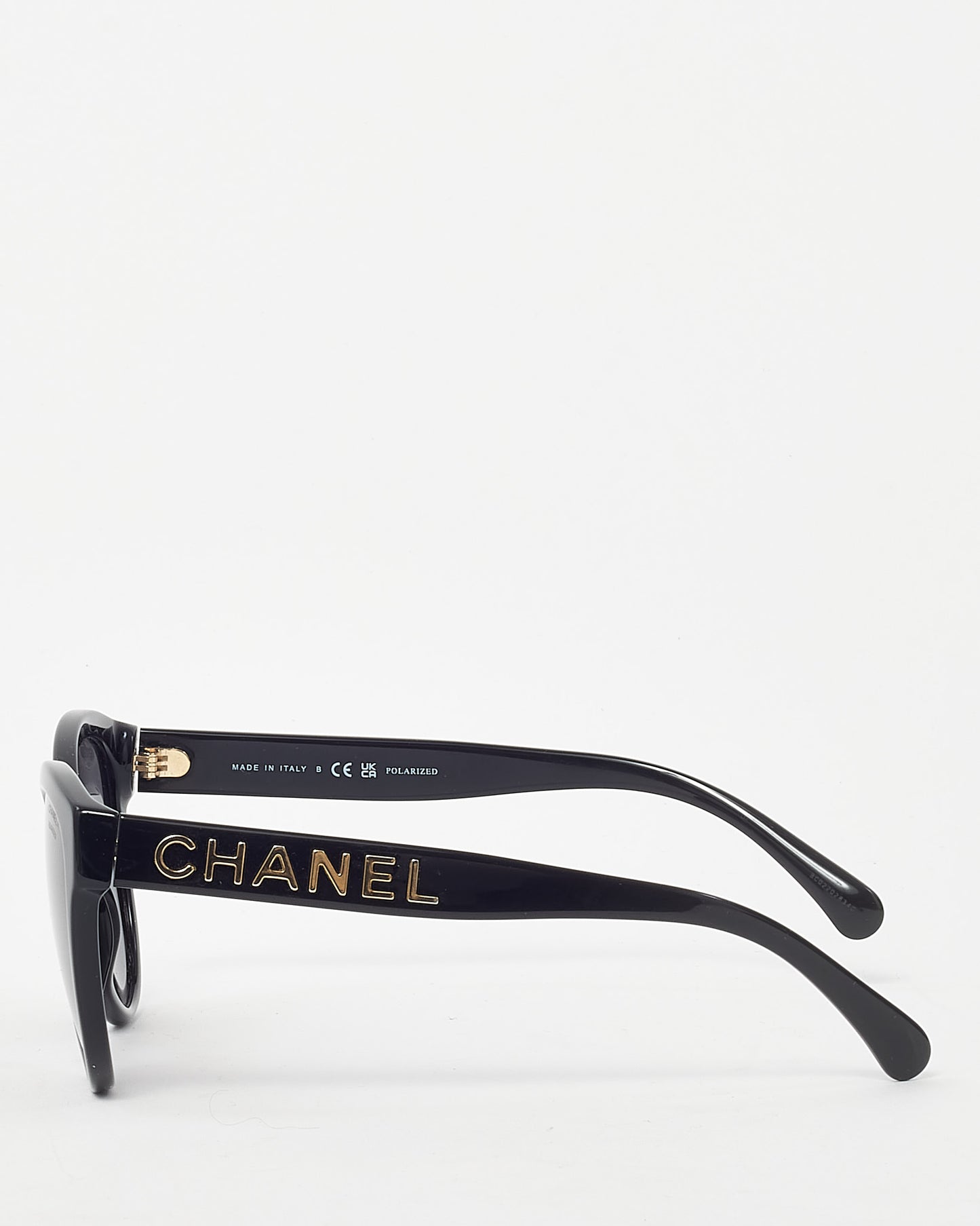 Chanel Black Acetate Gold CHANEL 5458 Butterfly Pantos Sunglasses