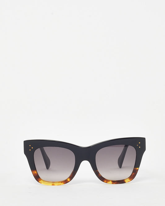 Celine Black and Brown Tortoise CL40041N Square Geometric Sunglasses