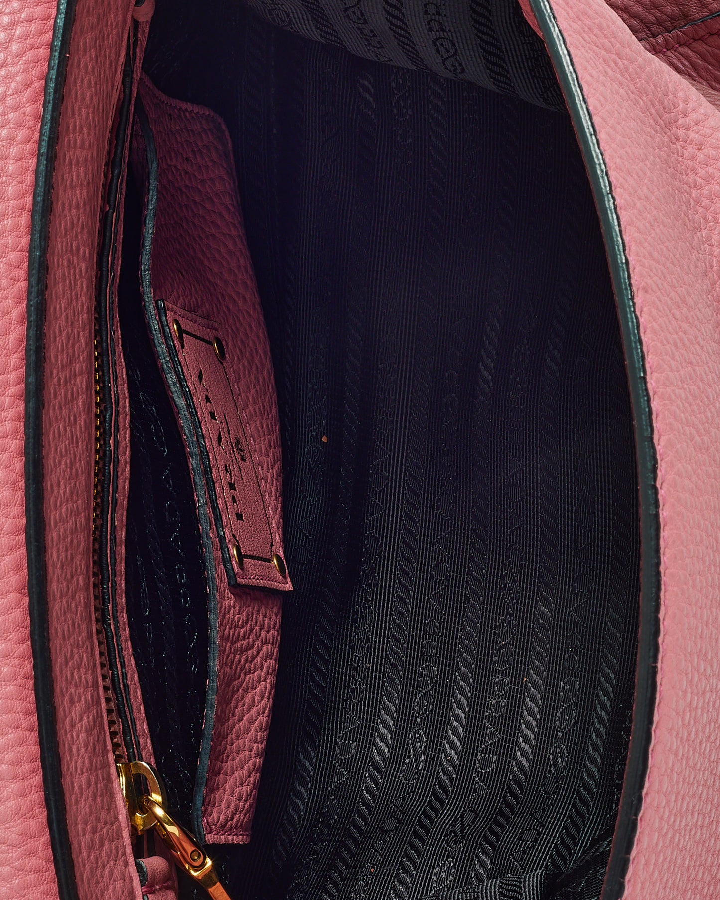 Prada Pink Vitello Daino Leather Gold Lock 2Way Shoulder Bag BT0962