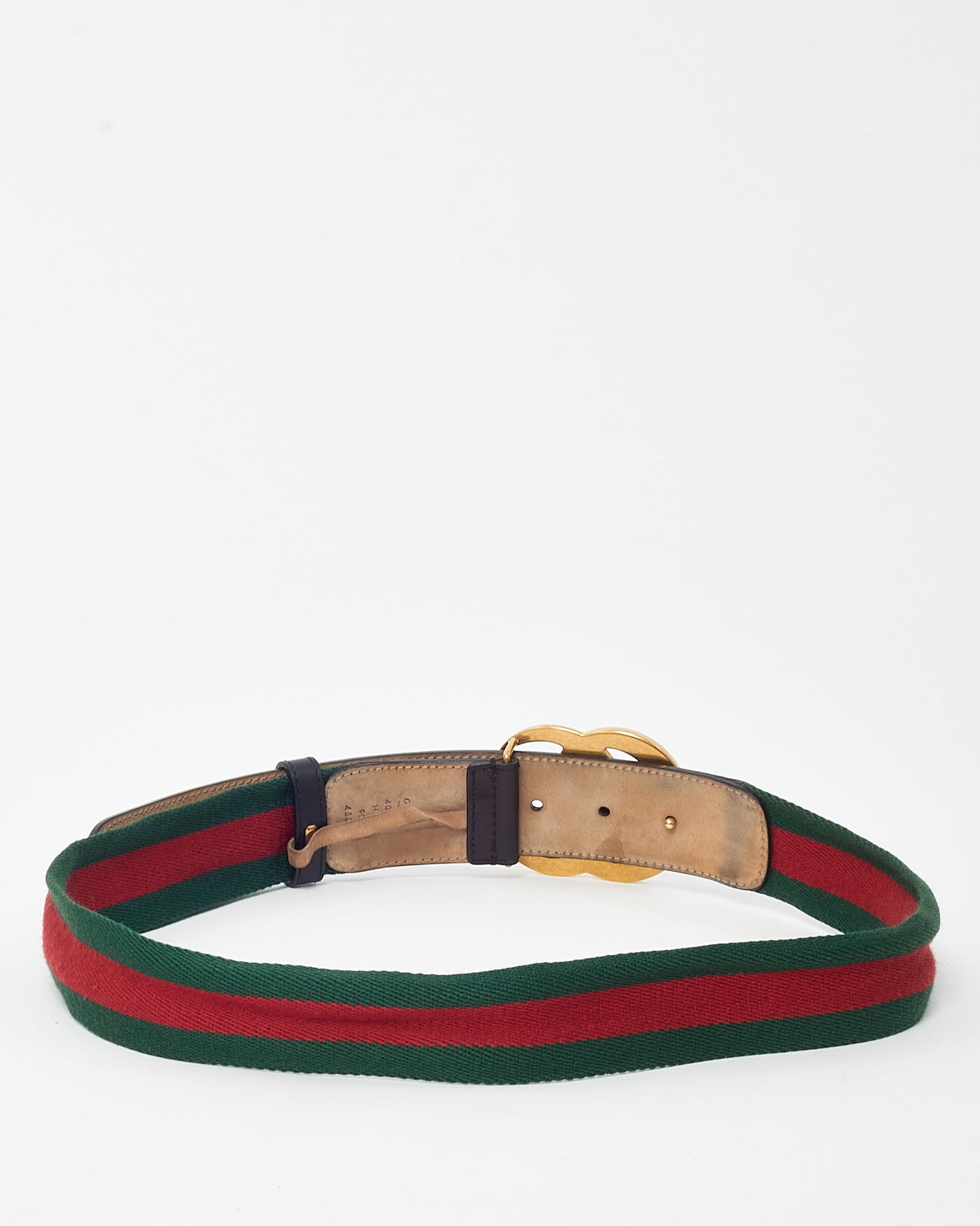 Gucci Black Leather and Red/Green Web Canvas GG Marmont Wide Belt - 90/36