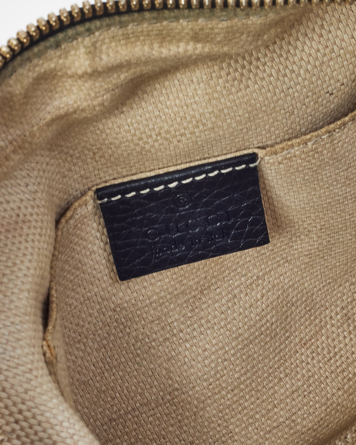 Gucci Black Pebbled Calfskin Leather GG Soho Disco Crossbody Bag