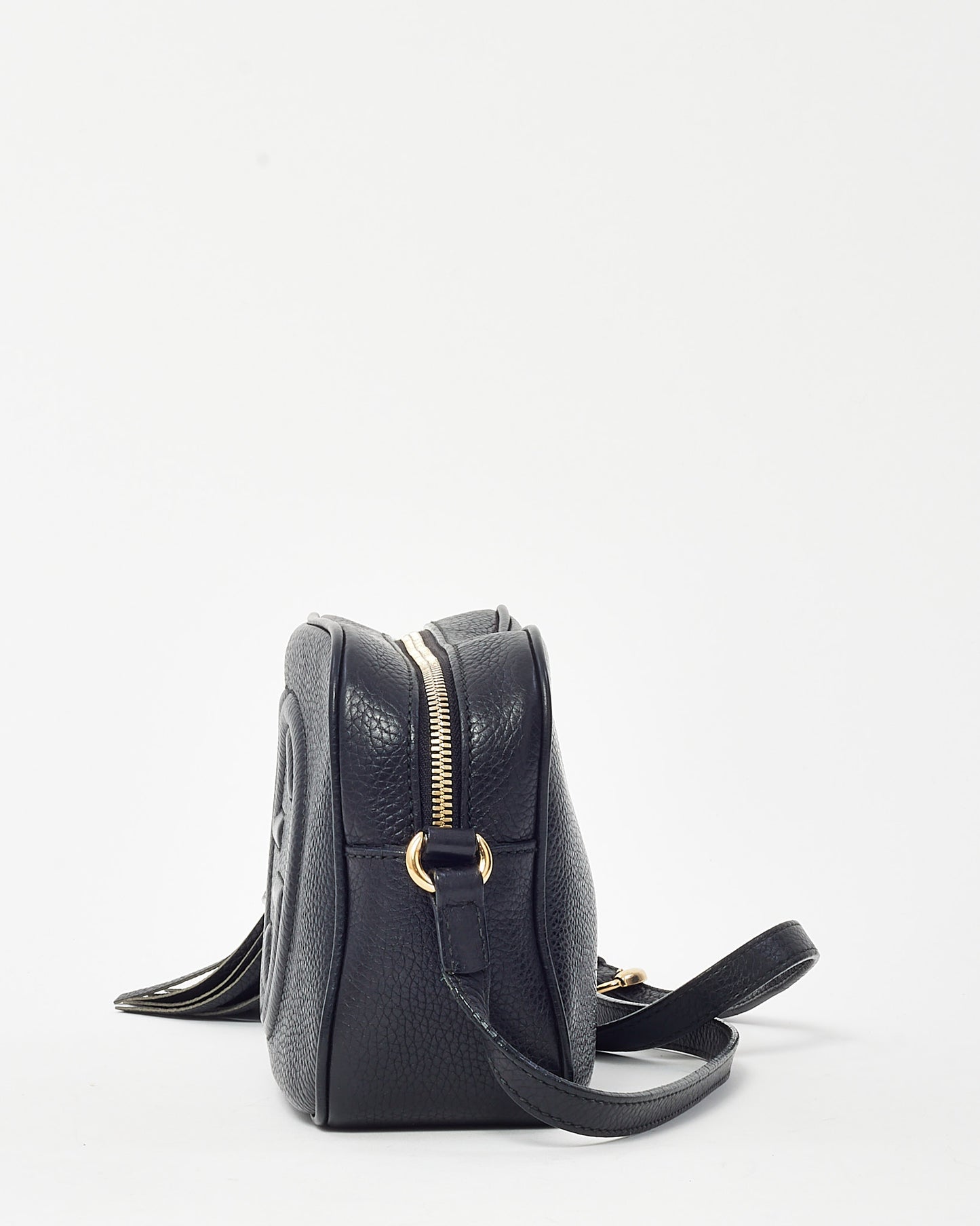 Gucci Black Pebbled Calfskin Leather GG Soho Disco Crossbody Bag