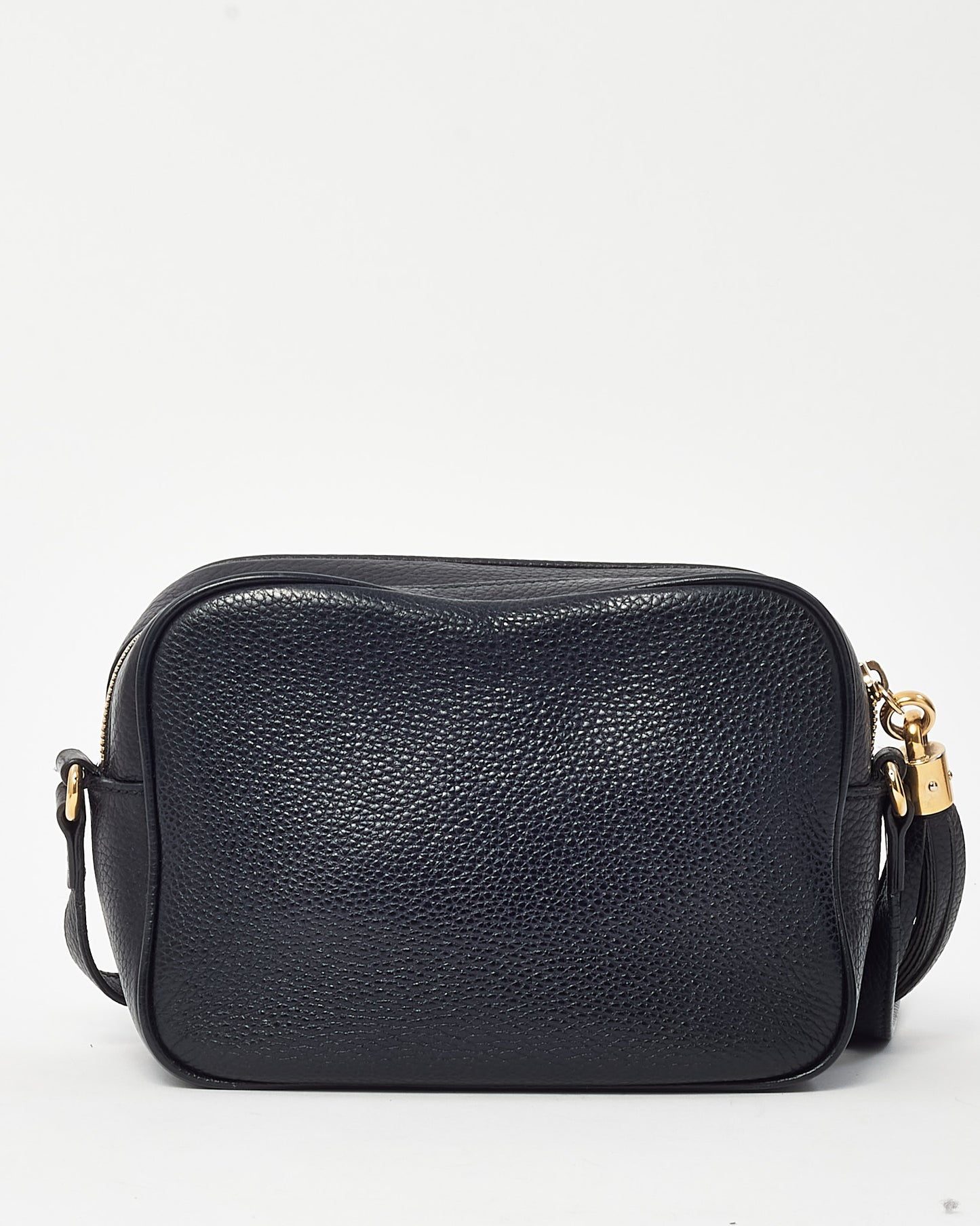 Gucci Black Pebbled Calfskin Leather GG Soho Disco Crossbody Bag