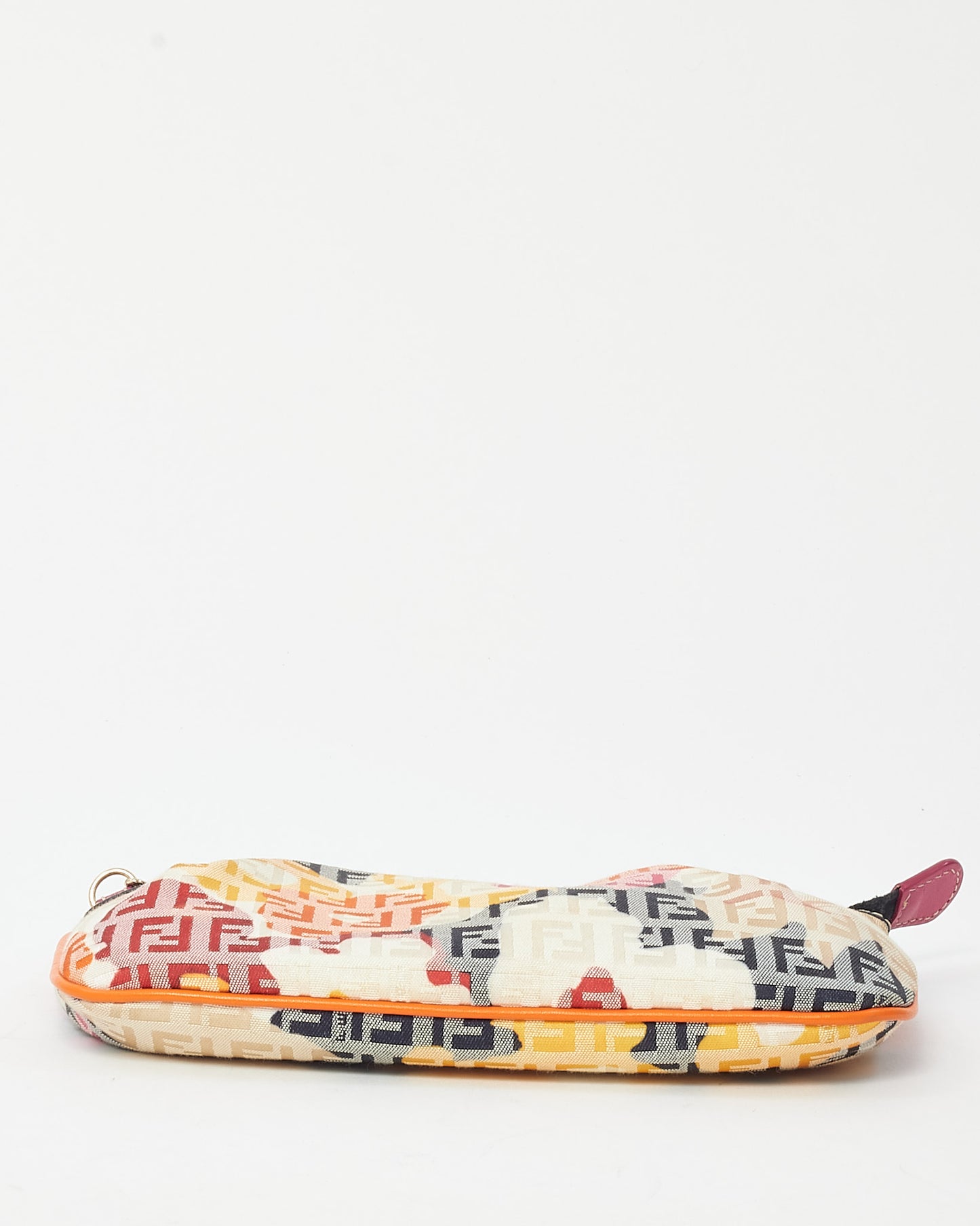 Fendi White and Multi Zucchino Canvas Flower Chain Pochette