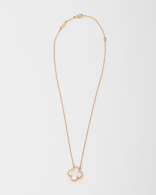 Van Cleef & Arpels 18K Yellow Gold and Mother-of-Pearl Vintage Alhambra Necklace