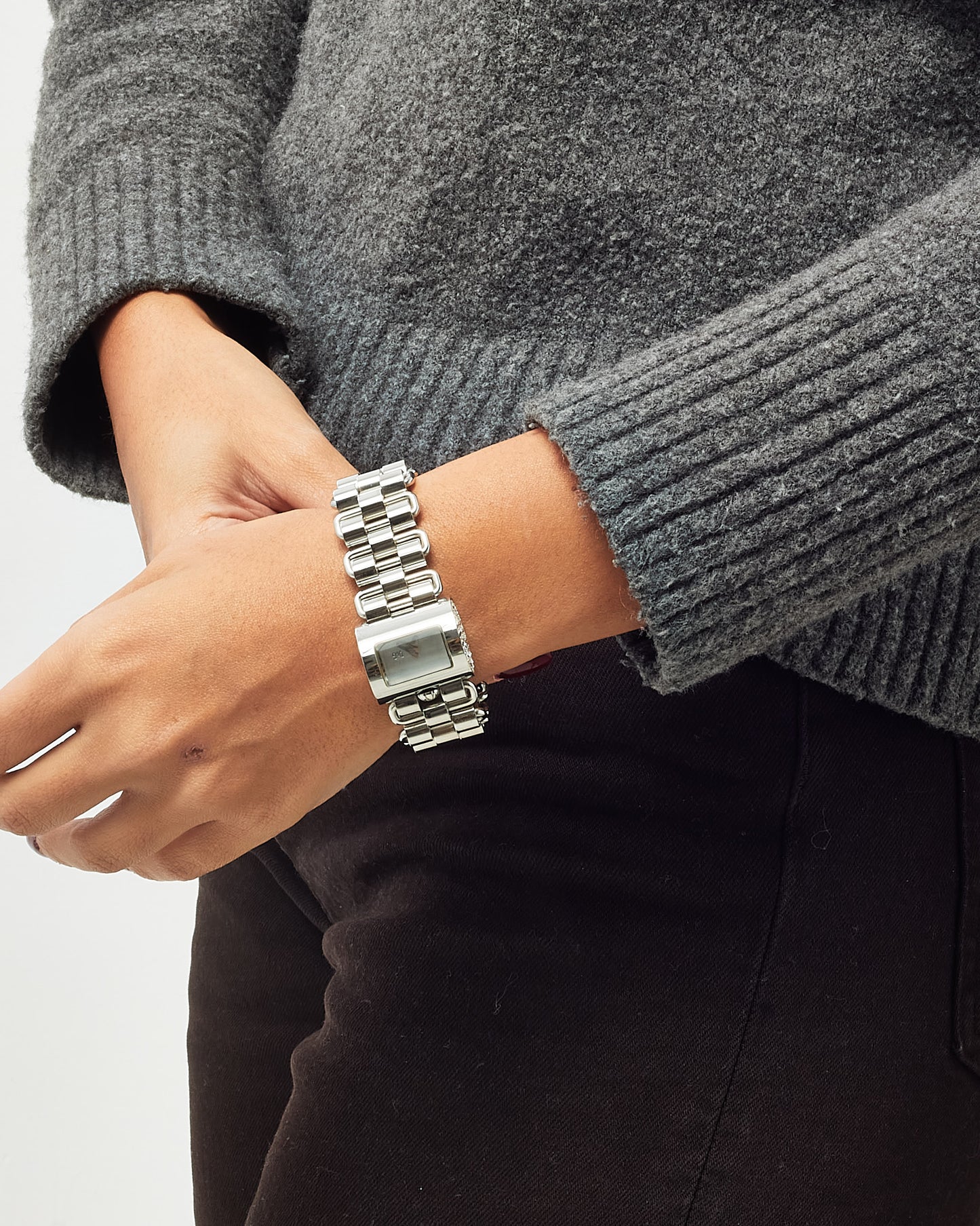 Dolce & Gabbana Silver Stainless Steel Rhinestone Crystal Watch