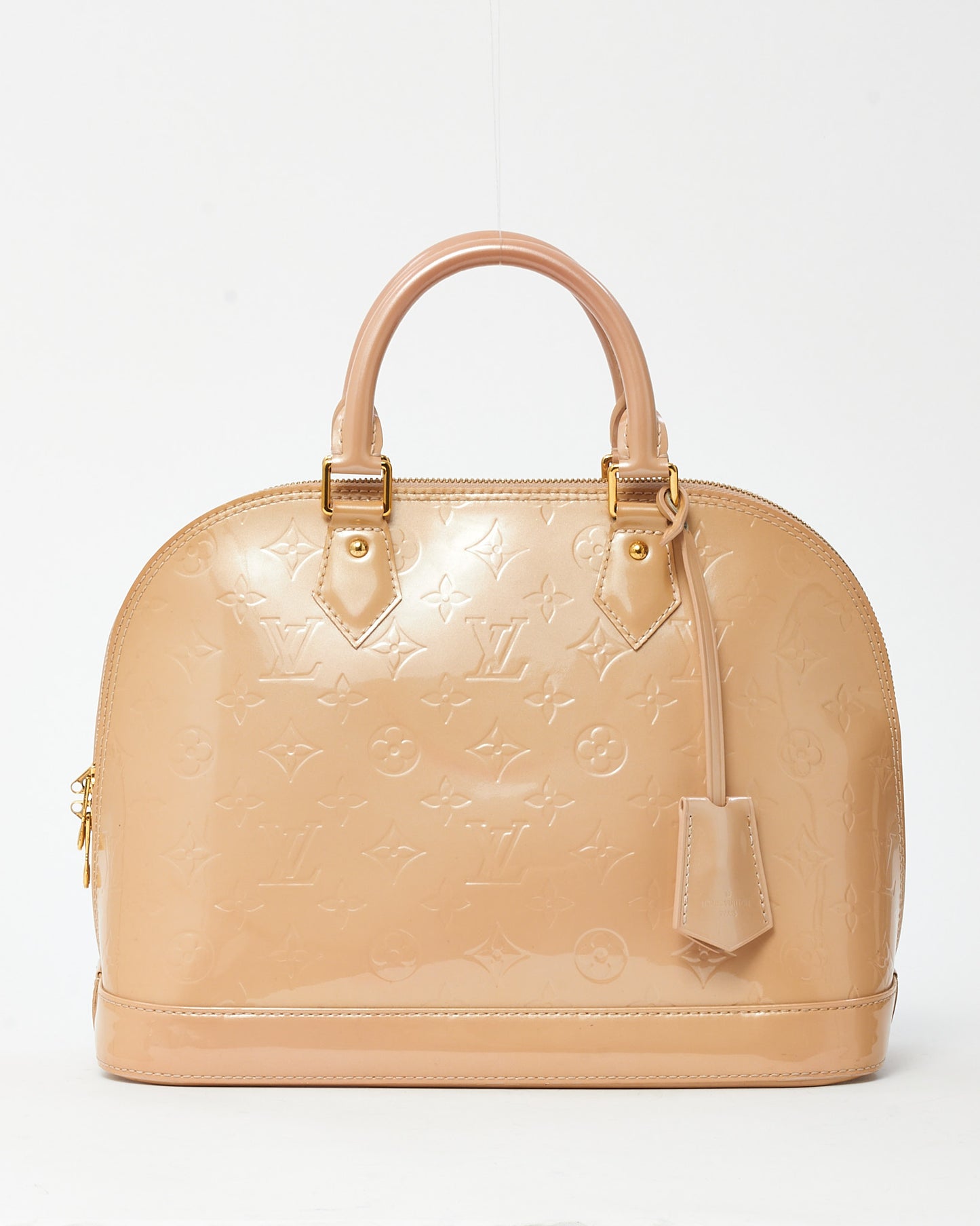 Louis Vuitton Beige Monogram Vernis Patent Leather Alma GM