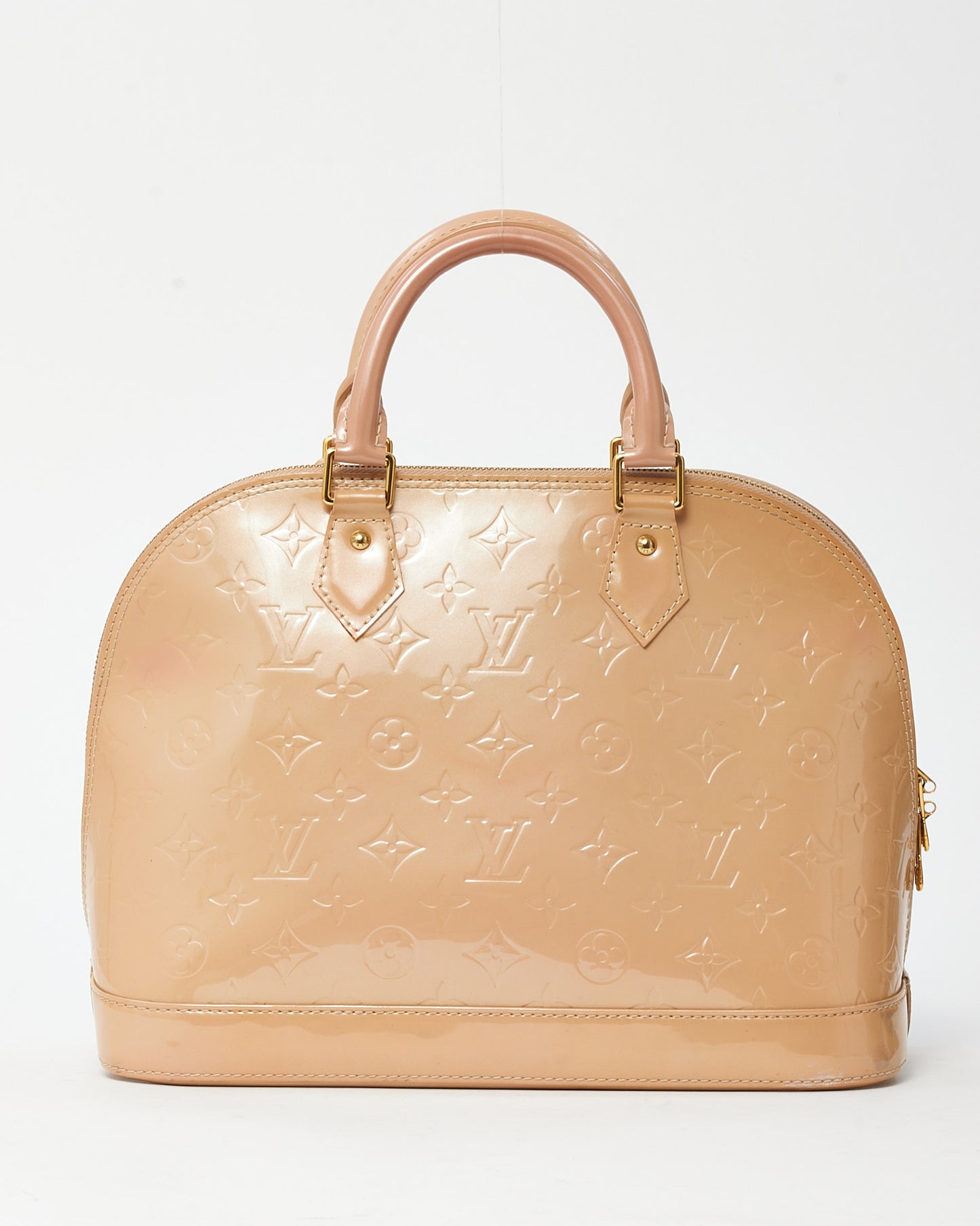 Louis Vuitton Beige Monogram Vernis Patent Leather Alma GM