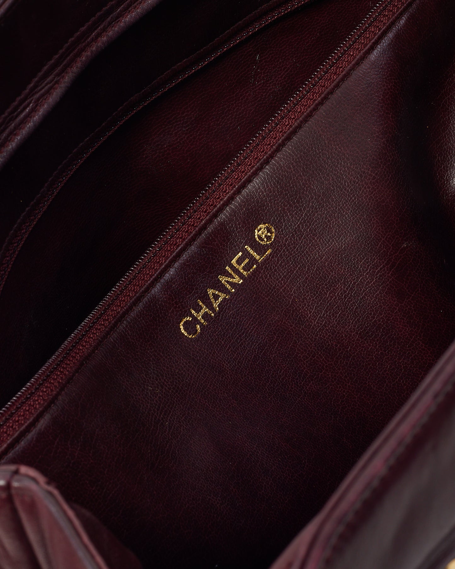 Chanel Vintage Burgundy Quilted Calfskin Leather CC Charm Chain Tote Bag GHW