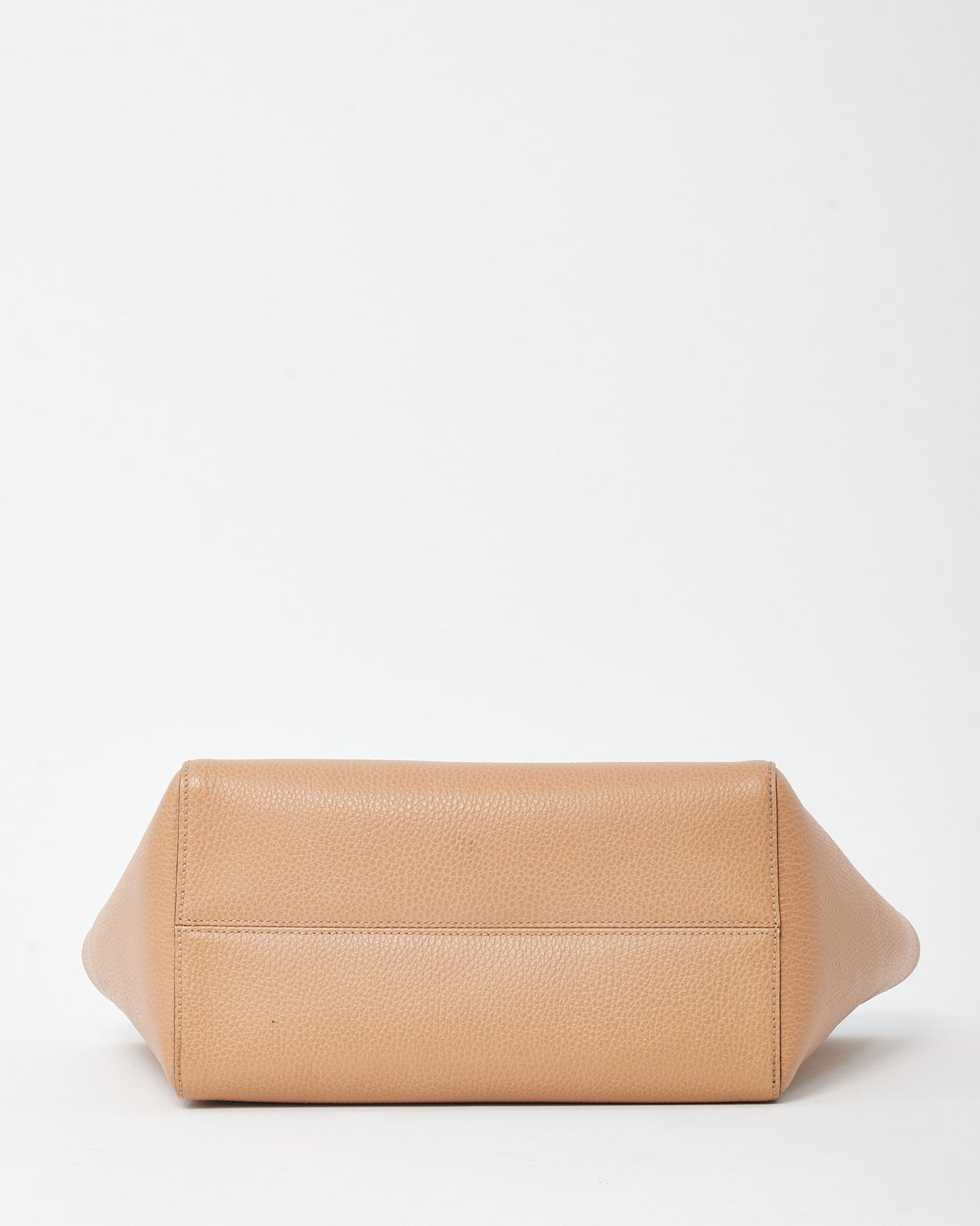 Gucci Beige with Blue Trim Pebbled Leather Medium Swing Tote