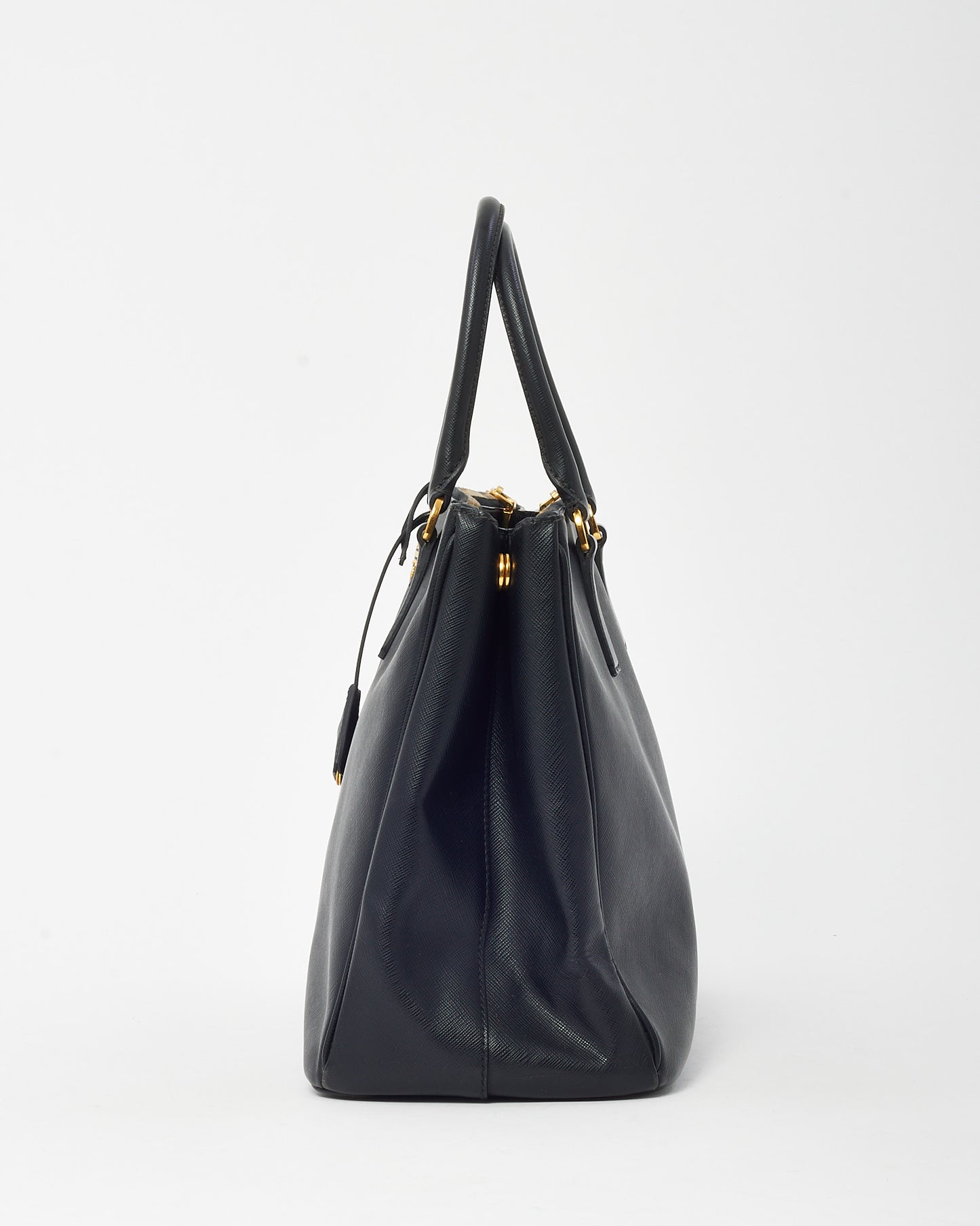 Prada Black Saffiano Leather Large Double Zip Galleria Tote Bag
