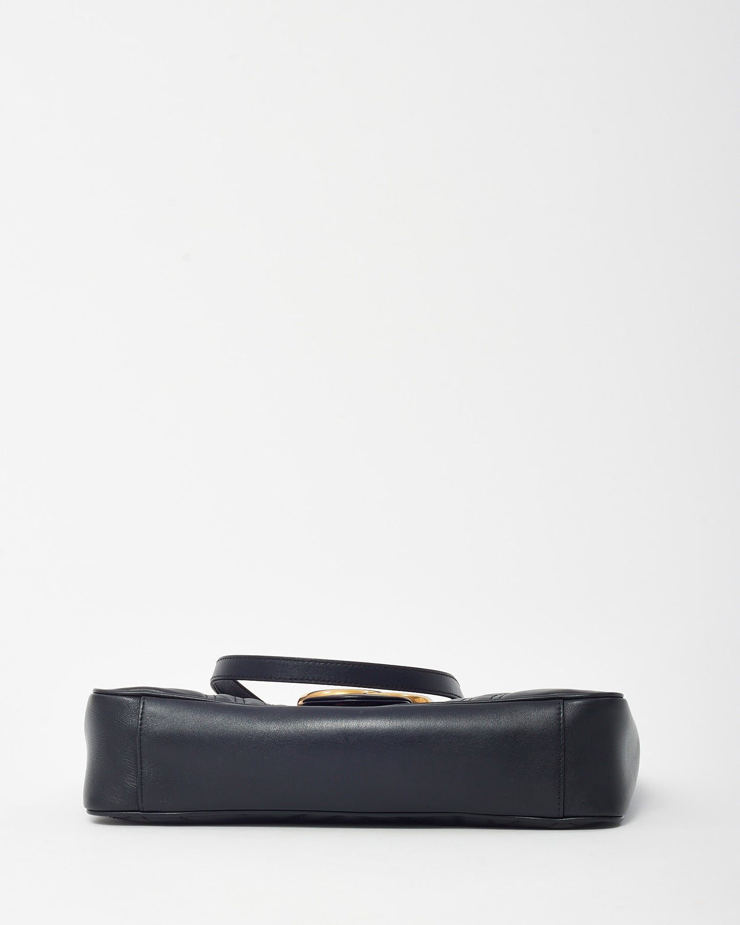 Gucci Black Matelassé Leather Medium GG Marmont Shoulder Bag