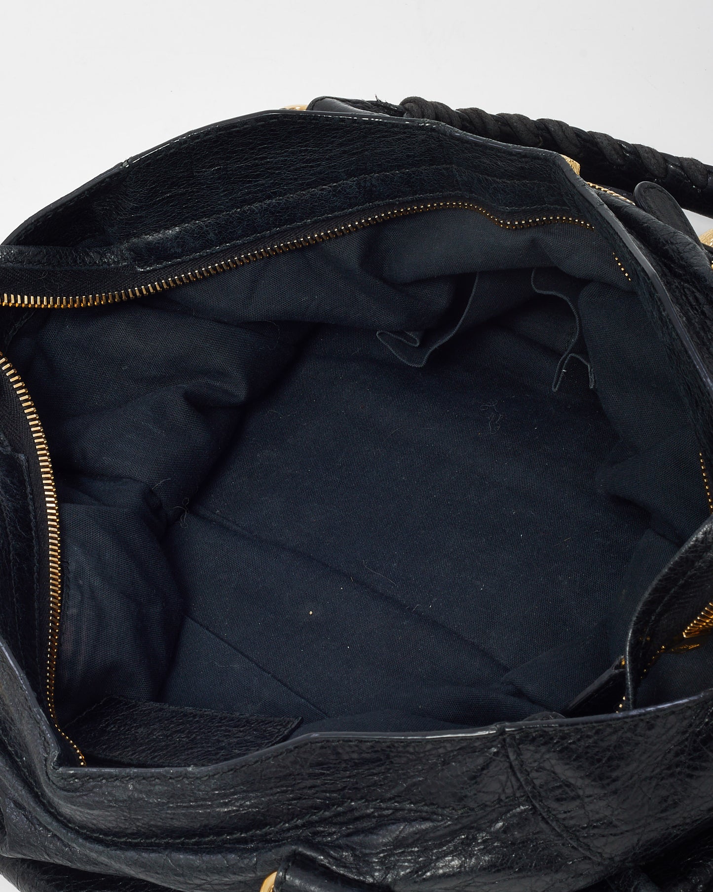 Balenciaga Black Lambskin Leather Gold Giant 12 Stud Moto City Bag