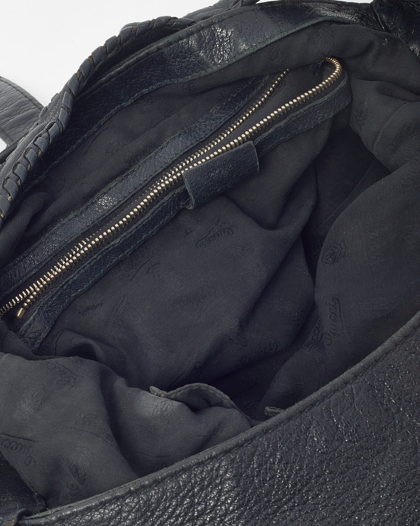 Gucci Black Pebbled Leather New Jackie Large Bamboo Shoulder Bag