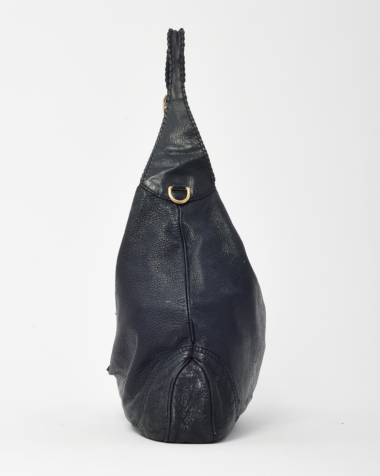 Gucci Black Pebbled Leather New Jackie Large Bamboo Shoulder Bag