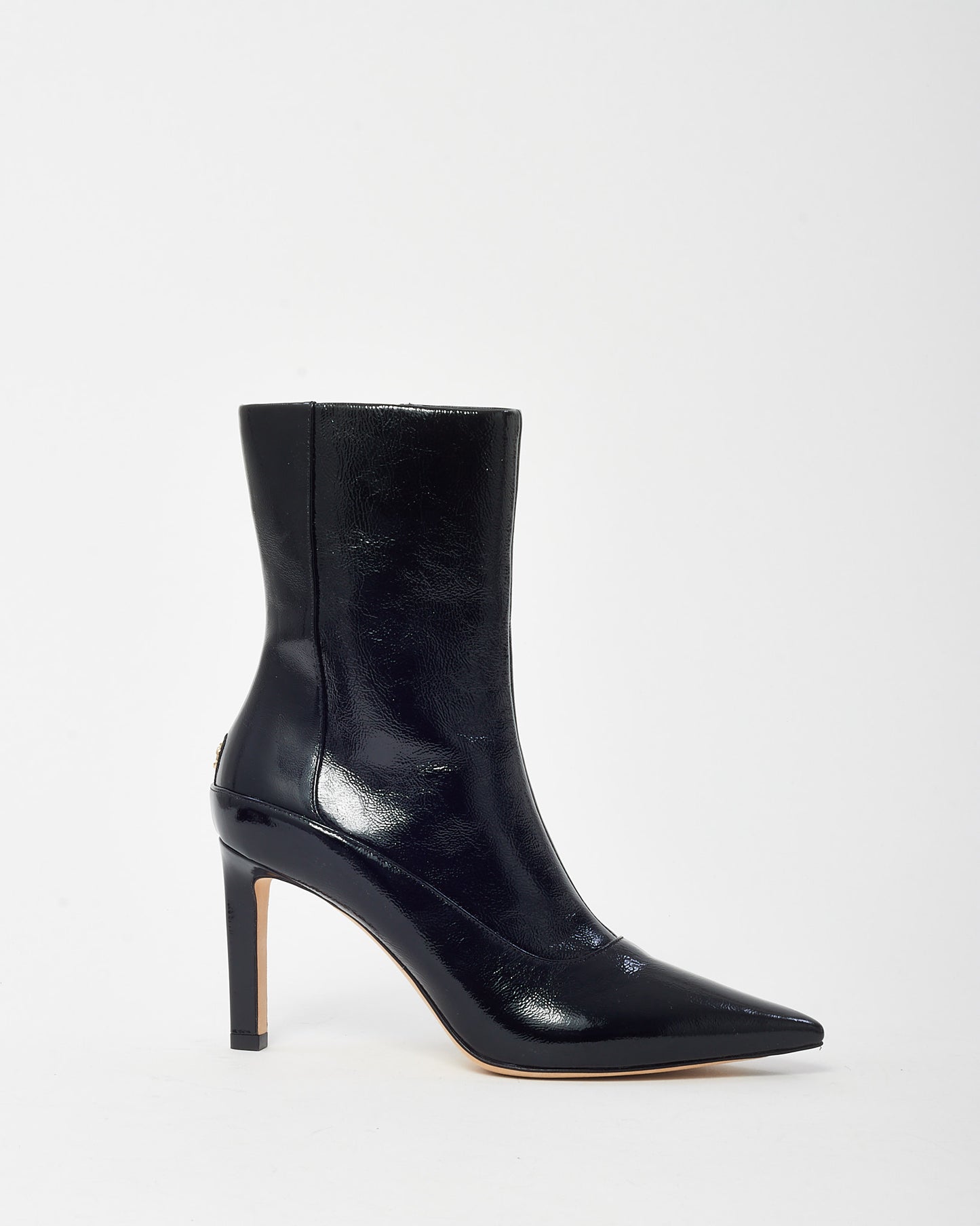 Jimmy Choo Black Glossy Leather Mavie Leather Ankle Boots - 36.5