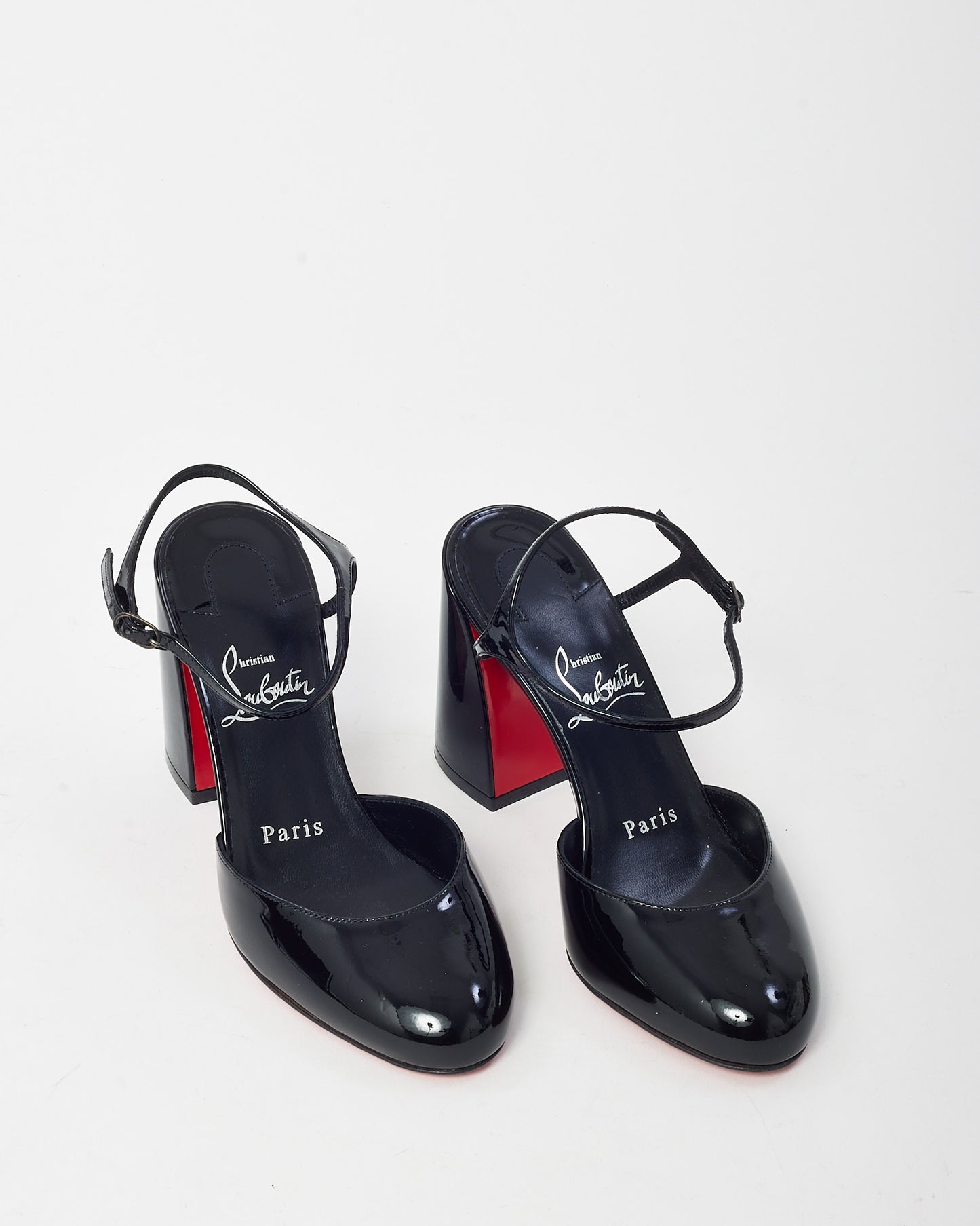 Christian Louboutin Black Patent Leather Jane 85mm Mary Jane Pumps - 35