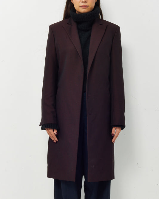 Gucci Vintage Burgundy Wool and Mohair Blend Blazer Coat - 40 IT / US 4