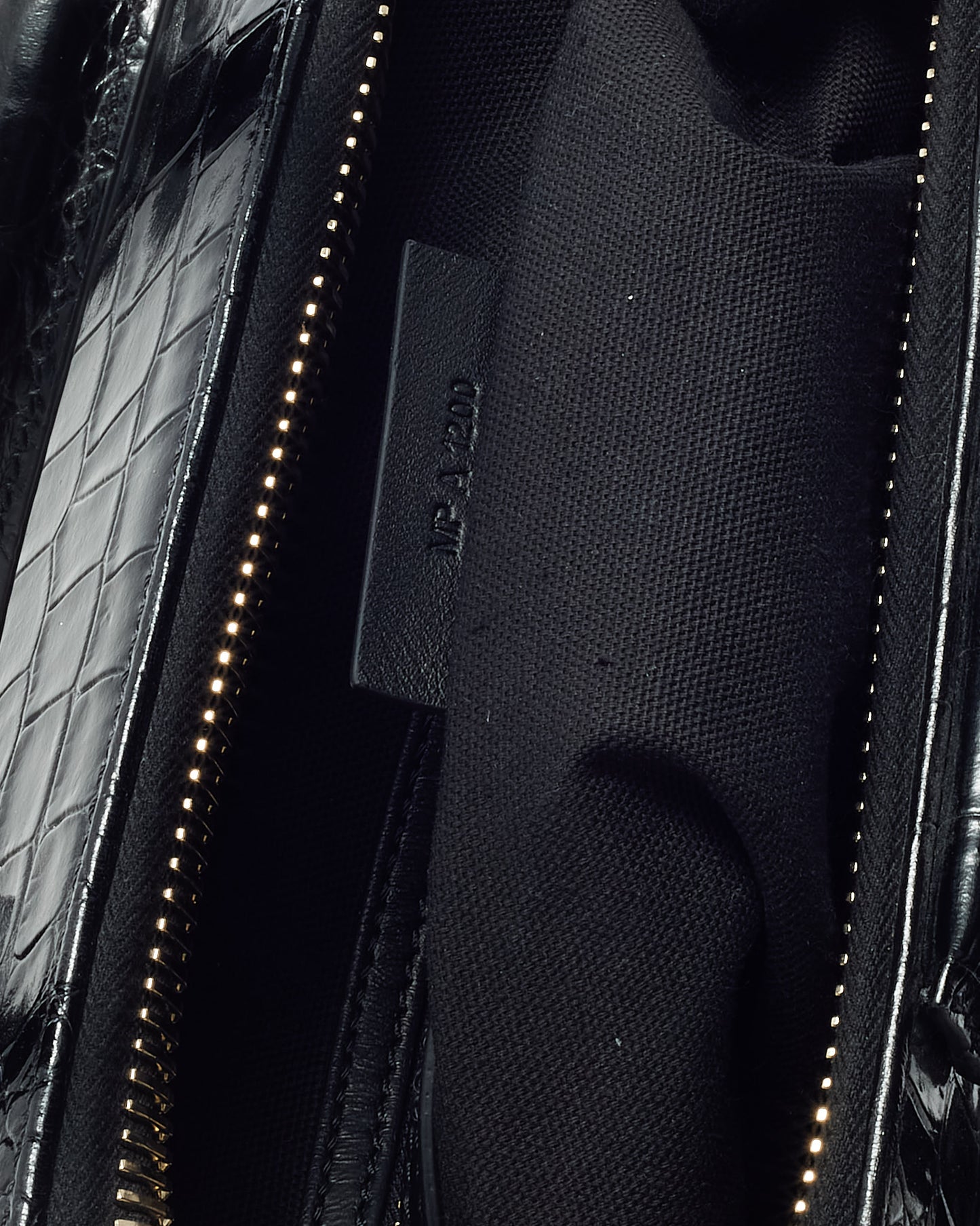 Givenchy Black Shiny Croc Embossed Leather Small Antigona Bag GHW