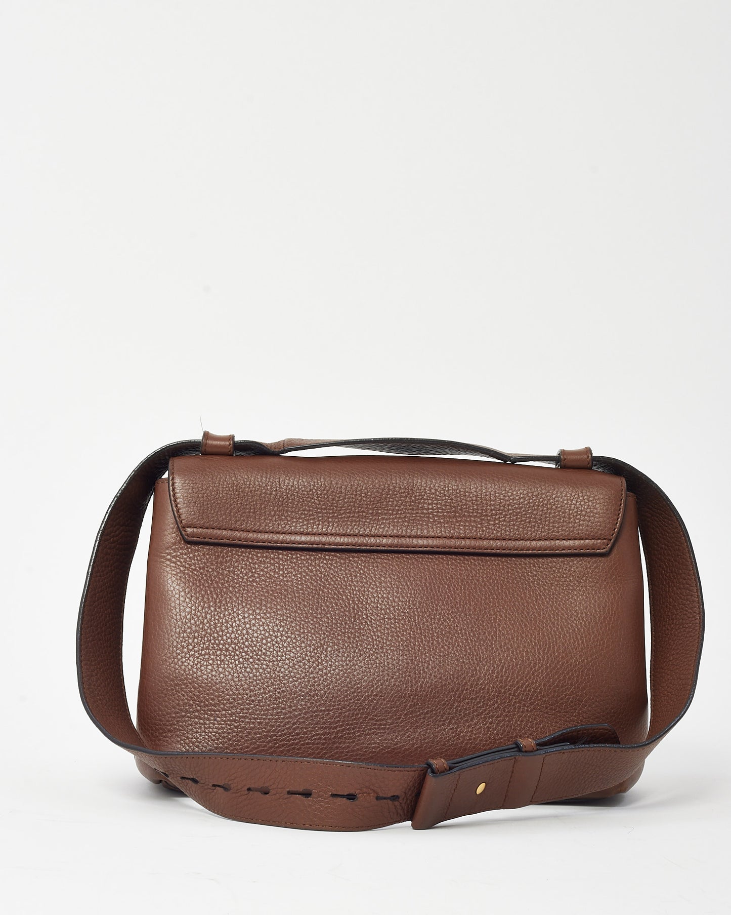 Gucci Brown Pebbled Leather GG Marmont Medium Messenger Shoulder Bag