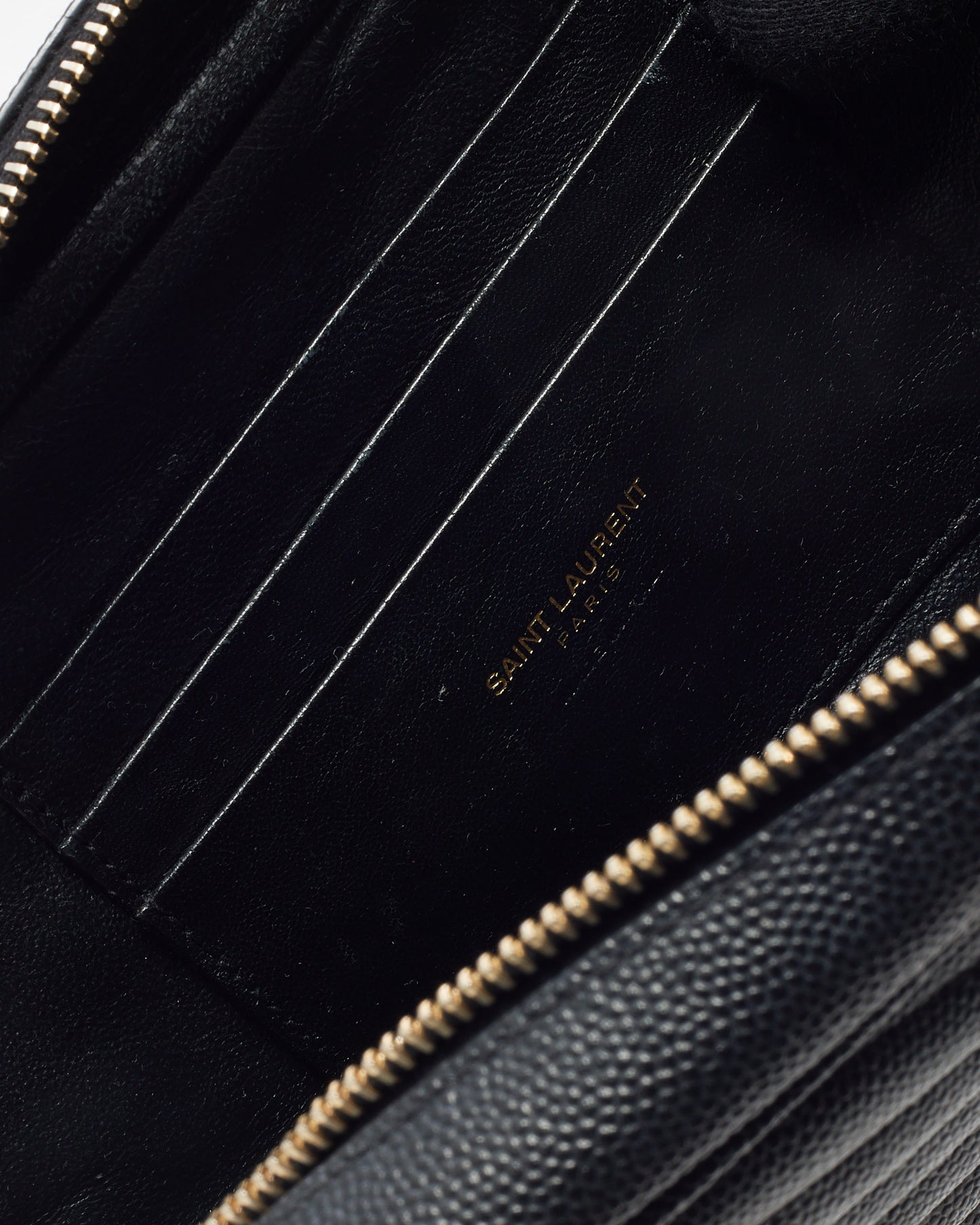 Saint Laurent Black Chevron Grain De Poudre YSL Mini Lou Chain Crossbody Bag GHW