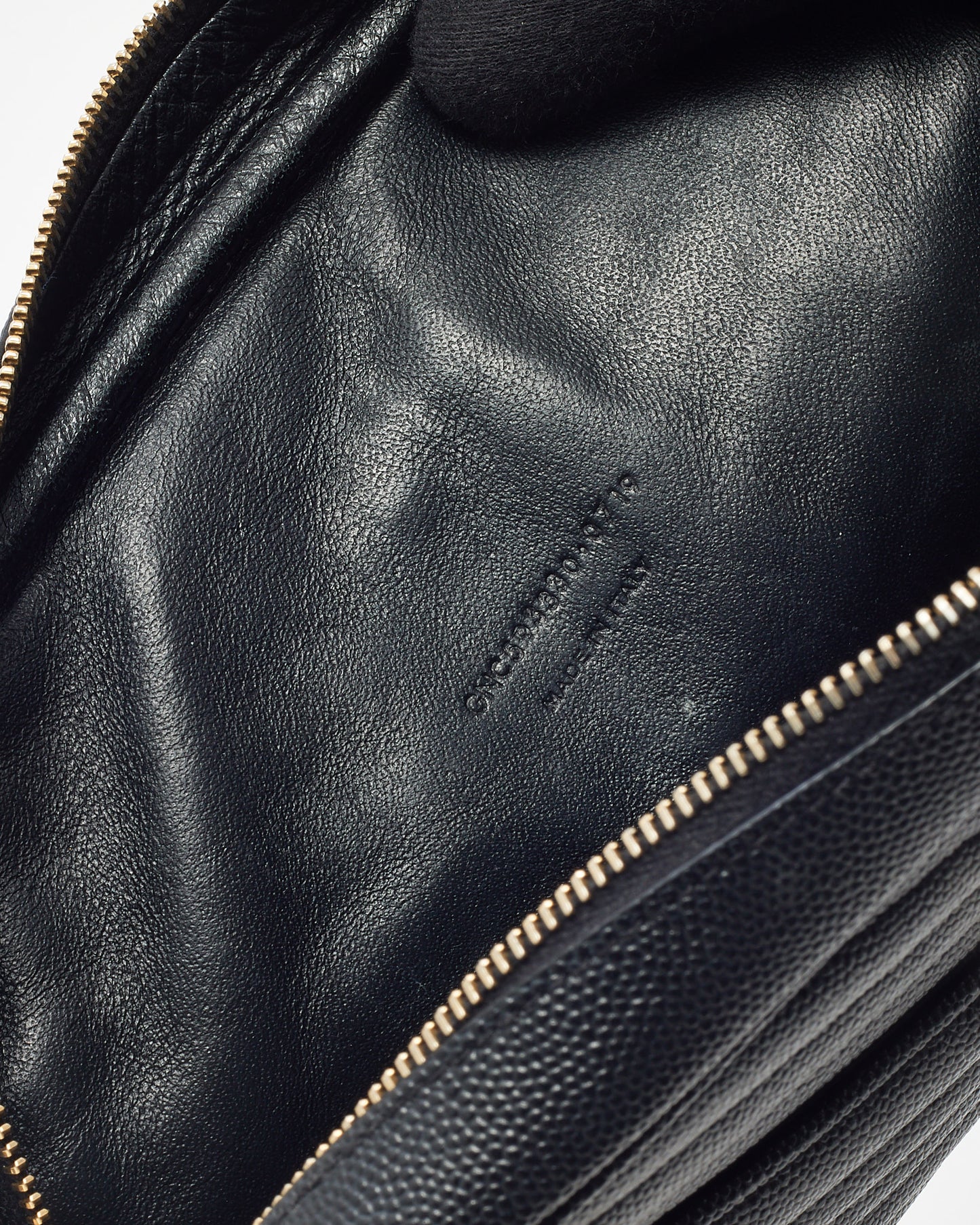 Saint Laurent Black Chevron Grain De Poudre YSL Mini Lou Chain Crossbody Bag GHW