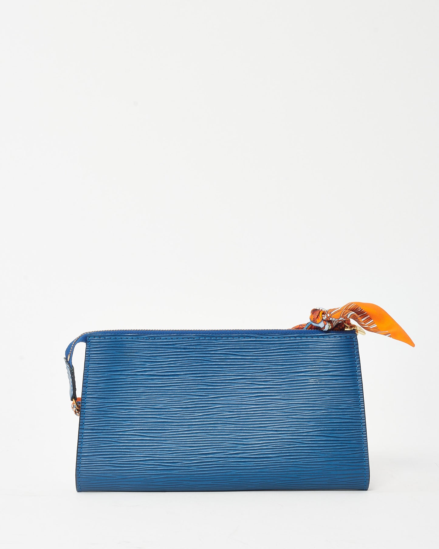 Louis Vuitton Navy Epi Leather Pochette with Hermès Orang Multi Twilly Strap