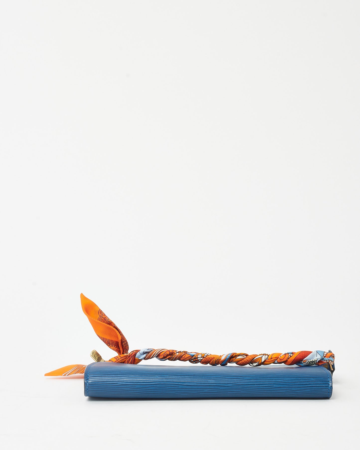 Louis Vuitton Navy Epi Leather Pochette with Hermès Orang Multi Twilly Strap