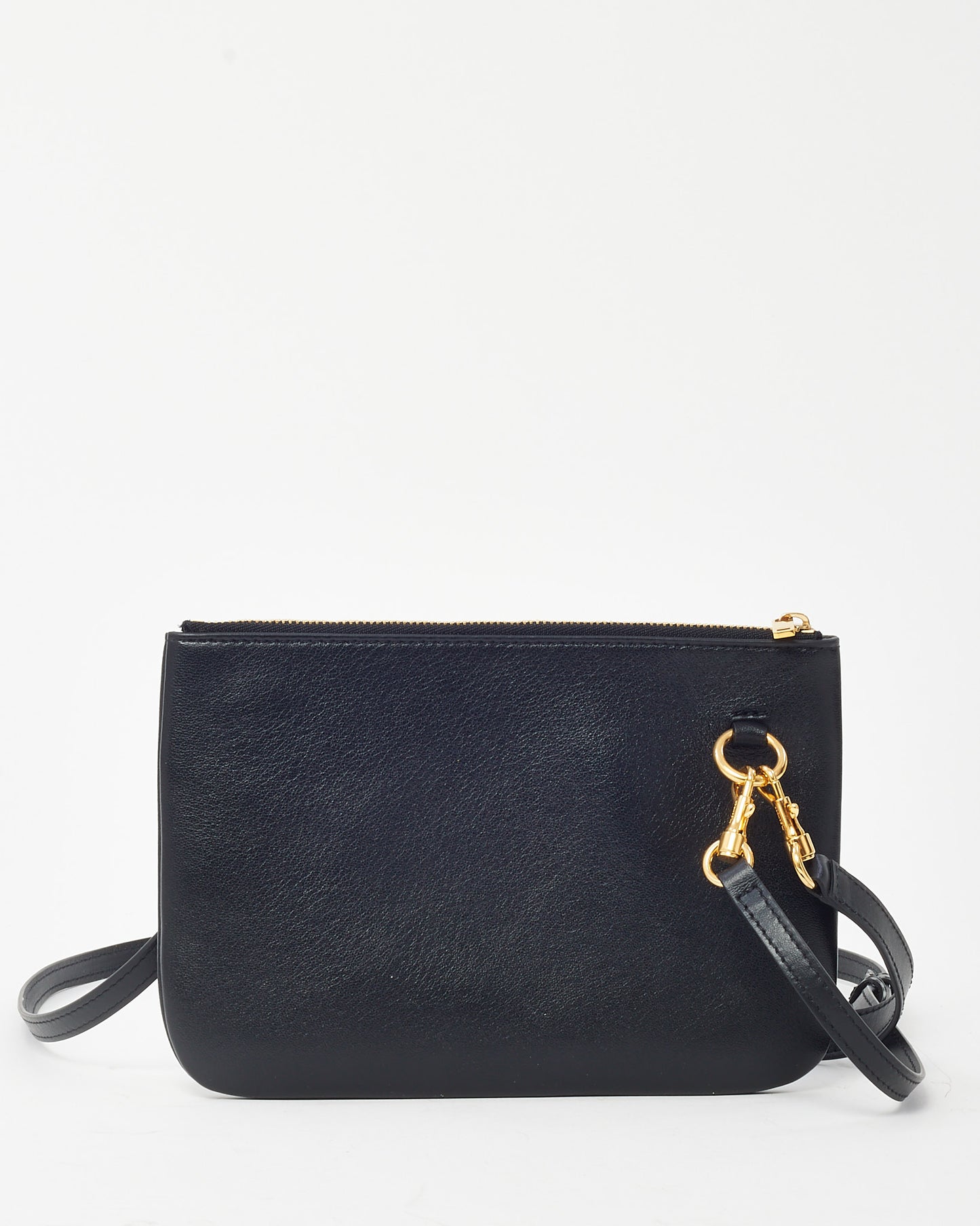 Jil Sander Black Leather Logo Print Small Crossbody Bag