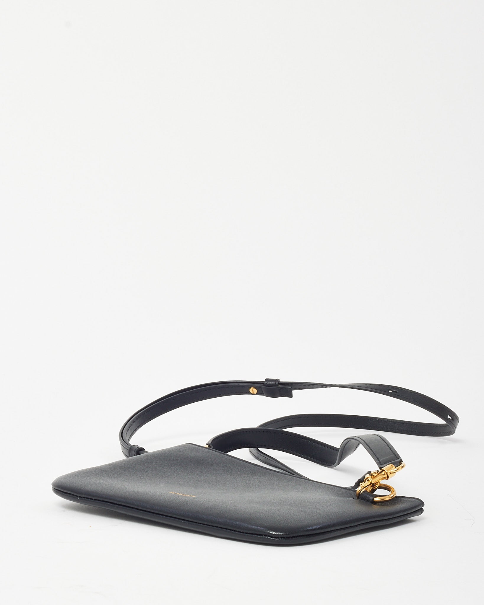 Buy Jil Sander Black Leather Logo Print Small Crossbody Bag