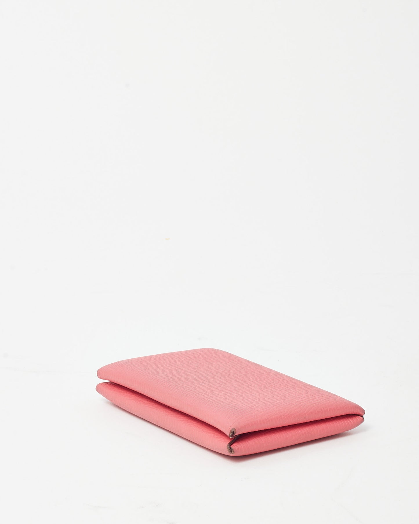 Hermès Pink Epsom Leather Calvi Card Holder