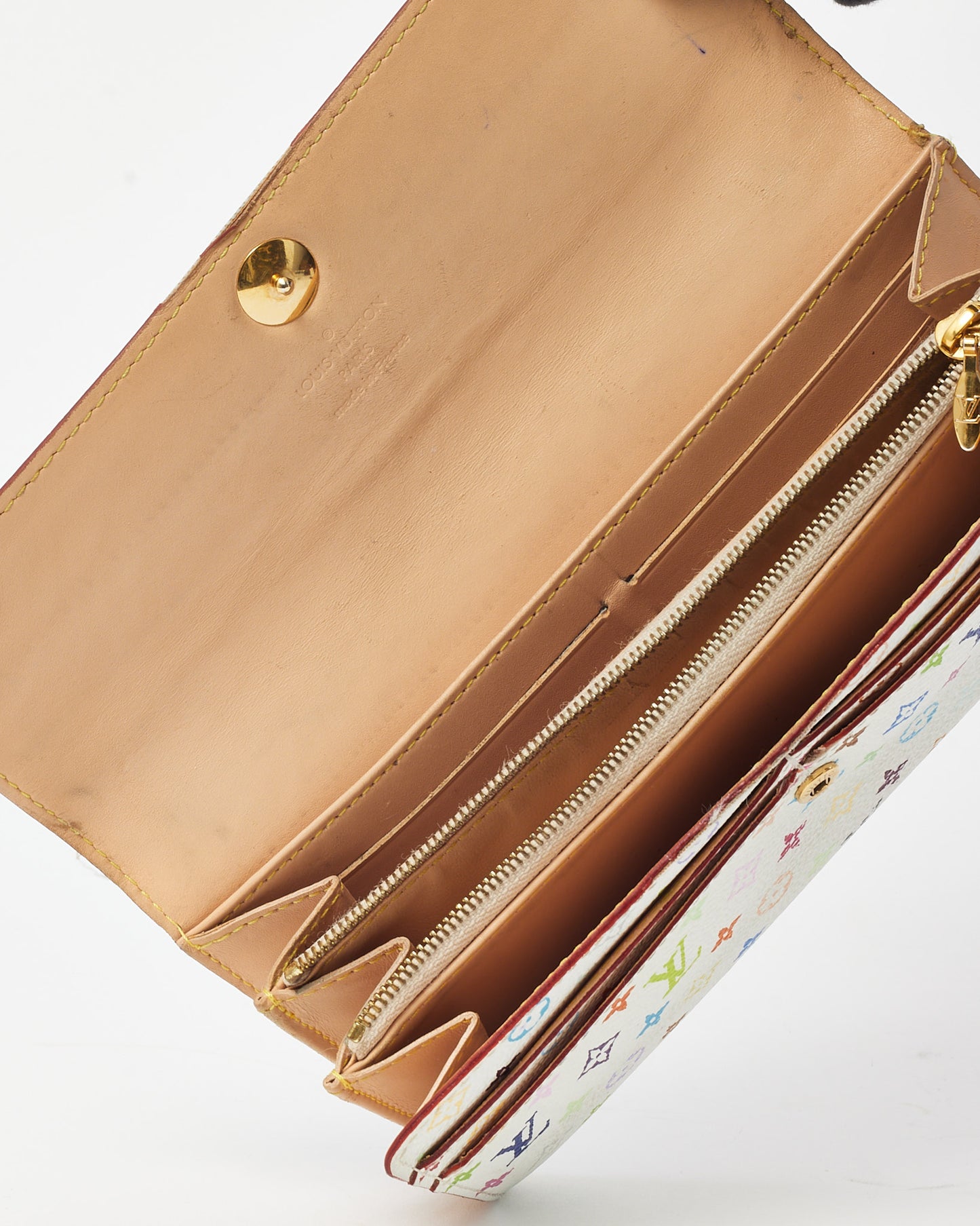 Louis Vuitton White Multicolore Monogram Canvas Sarah Wallet