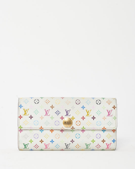 Louis Vuitton White Multicolore Monogram Canvas Sarah Wallet