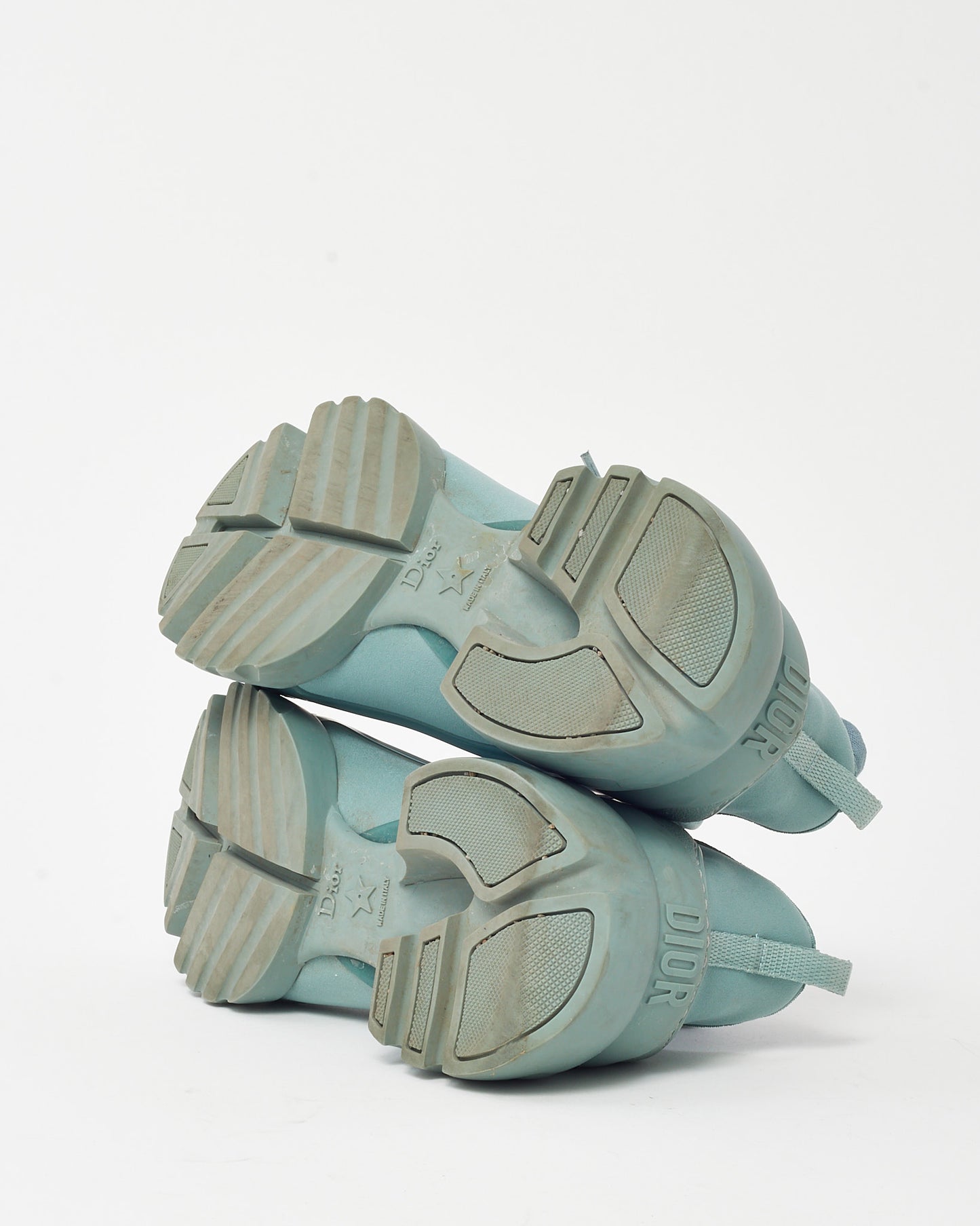 Dior Green Neoprene and Rubber D-Connect Sneakers - 40