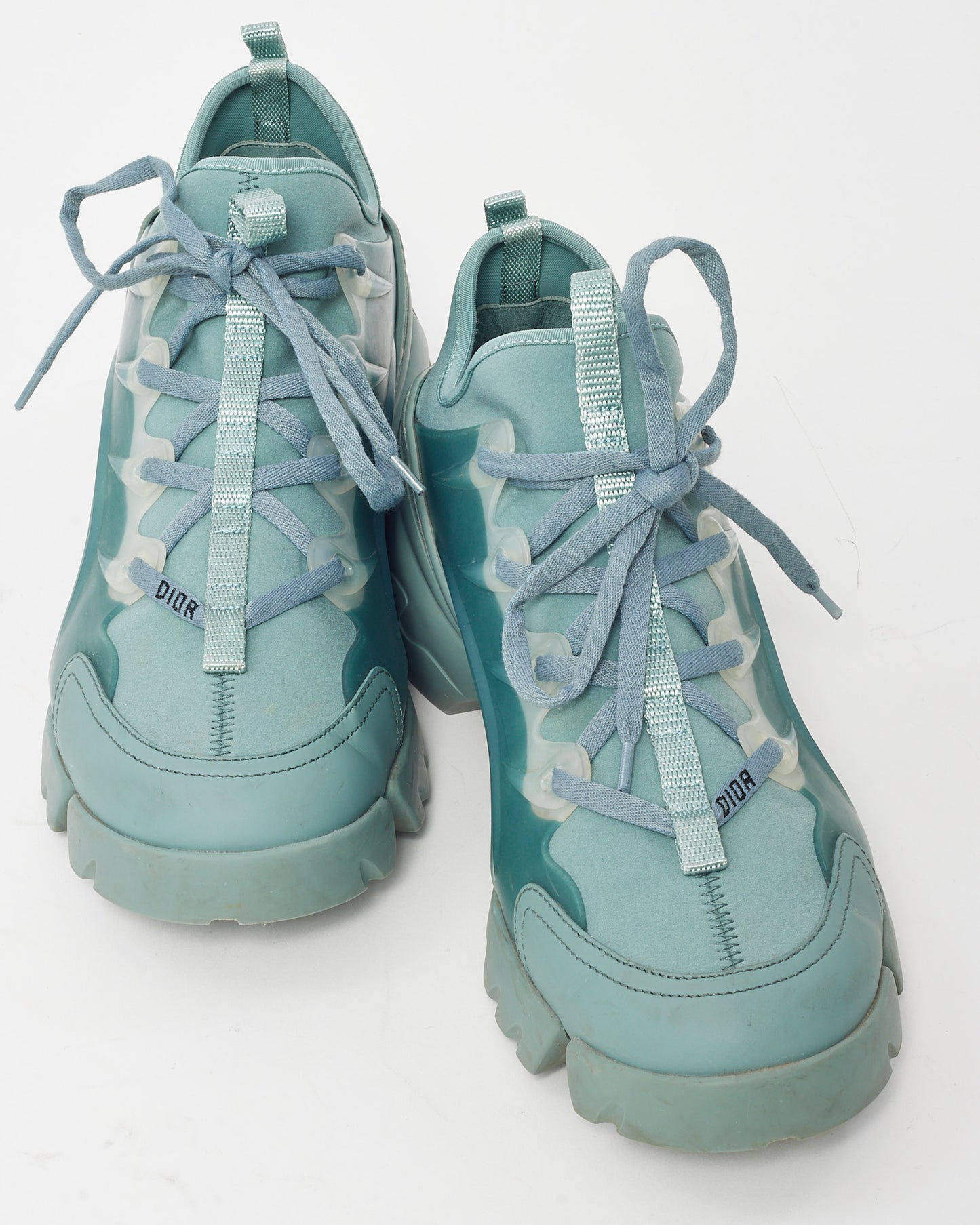 Dior Green Neoprene and Rubber D-Connect Sneakers - 40
