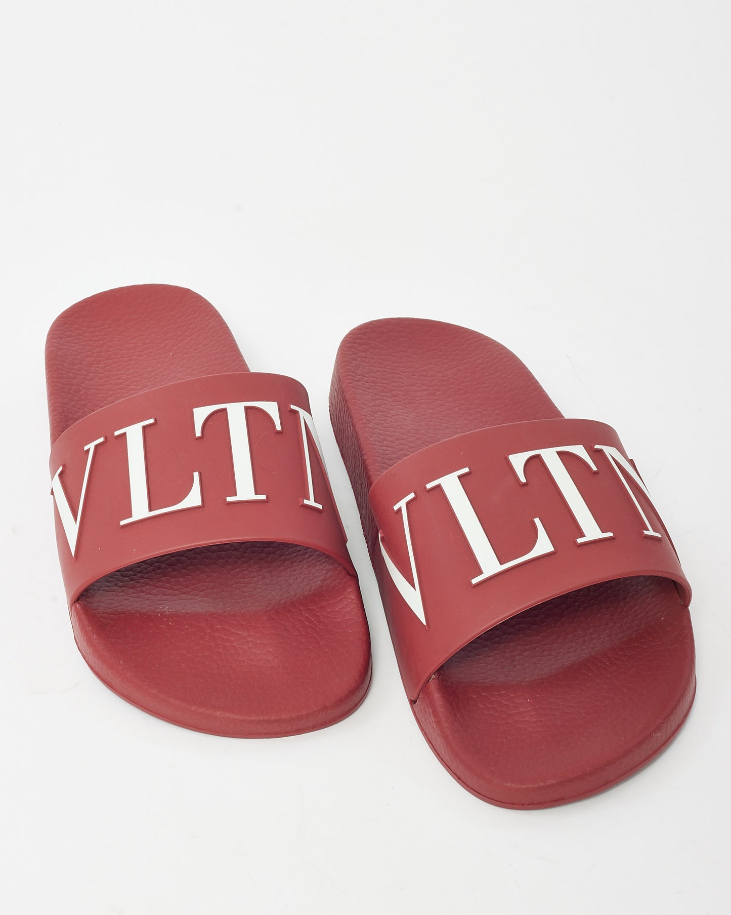 Valentino Men's Red VLTN Logo Rubber Sandals - 42 MEN